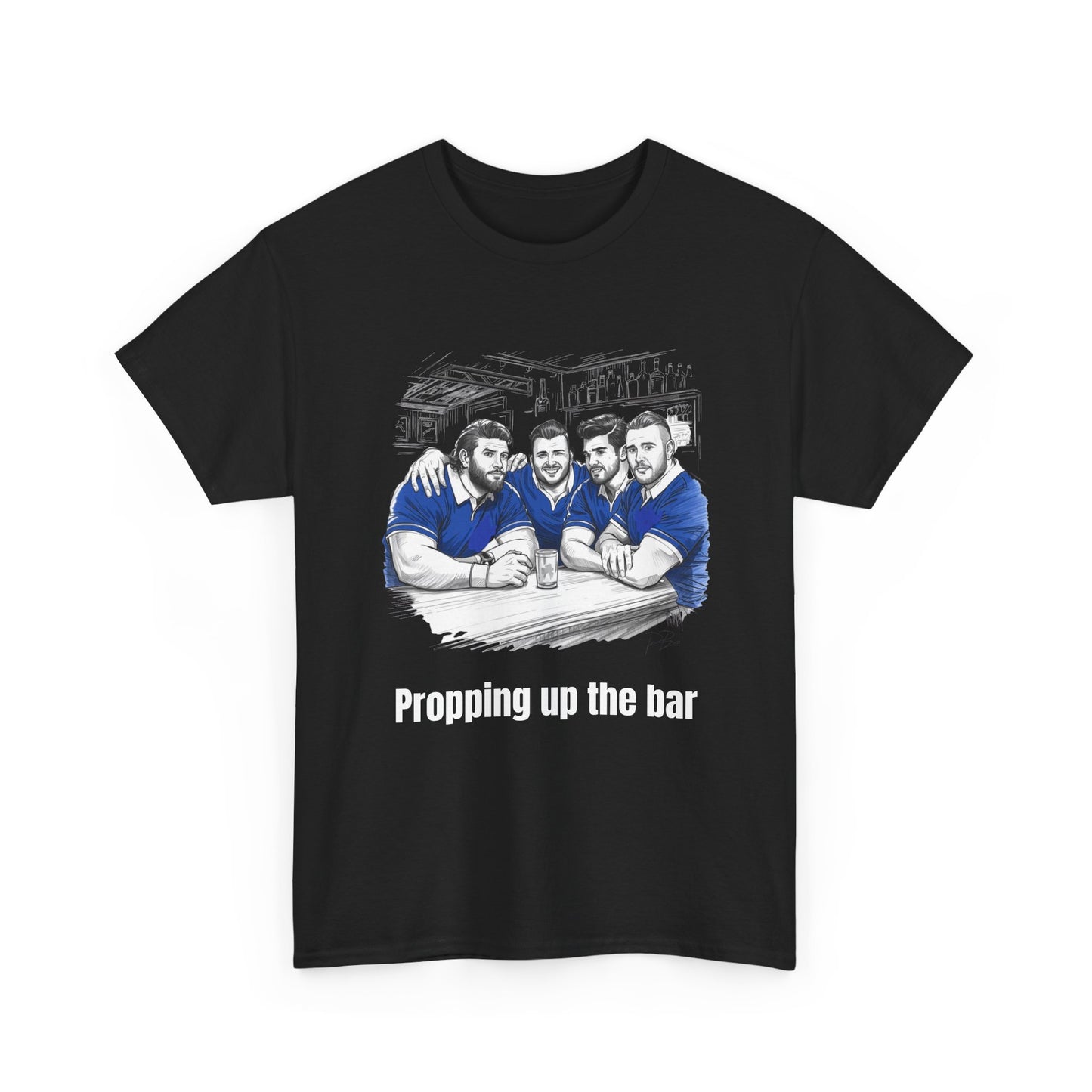 Propping Up The Bar – Funny Scottish Rugby T-Shirt for Fans & Gifts