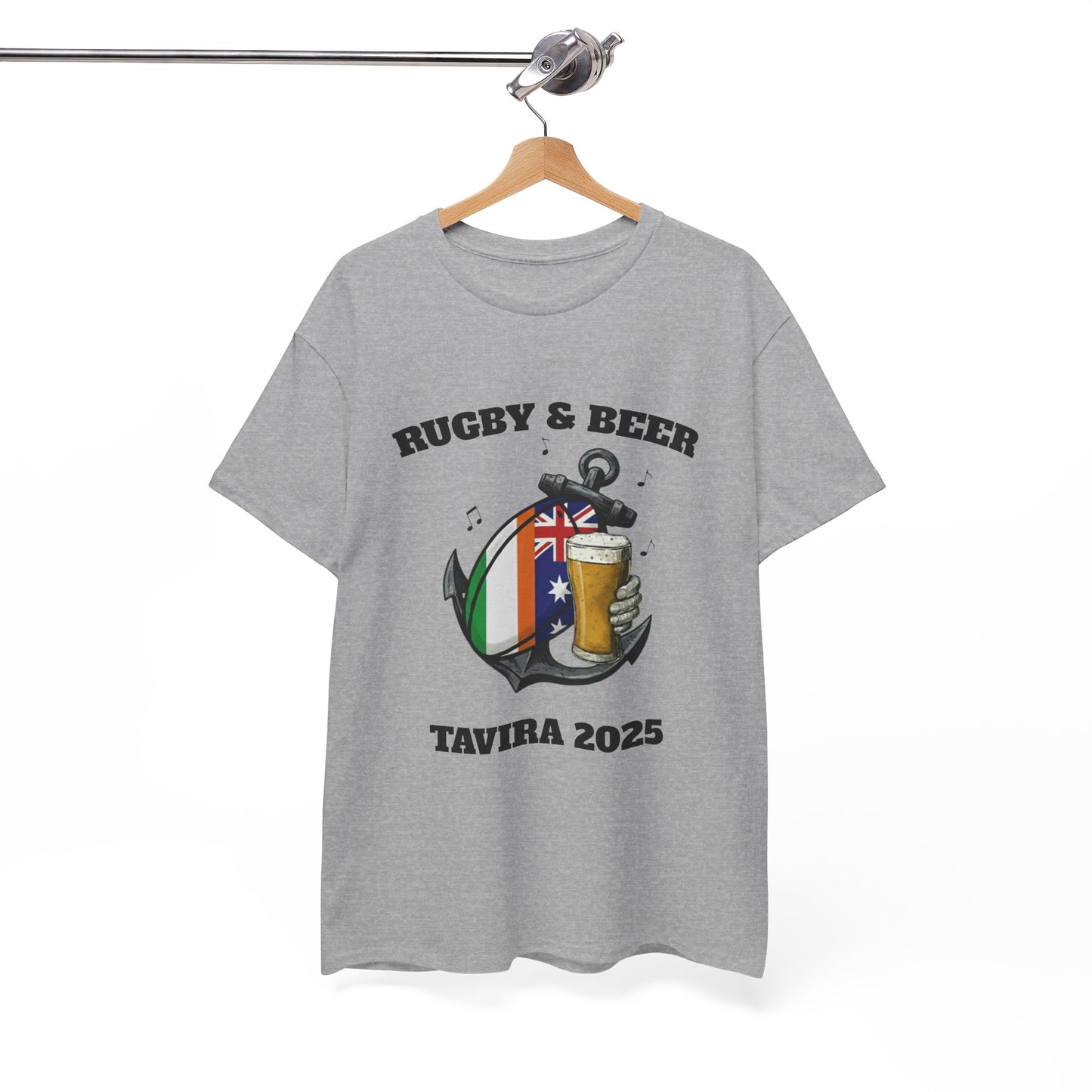 Personalized Rugby & Beer Tee - Your Flag, Your Fun! (Bulk Order Customization Available)