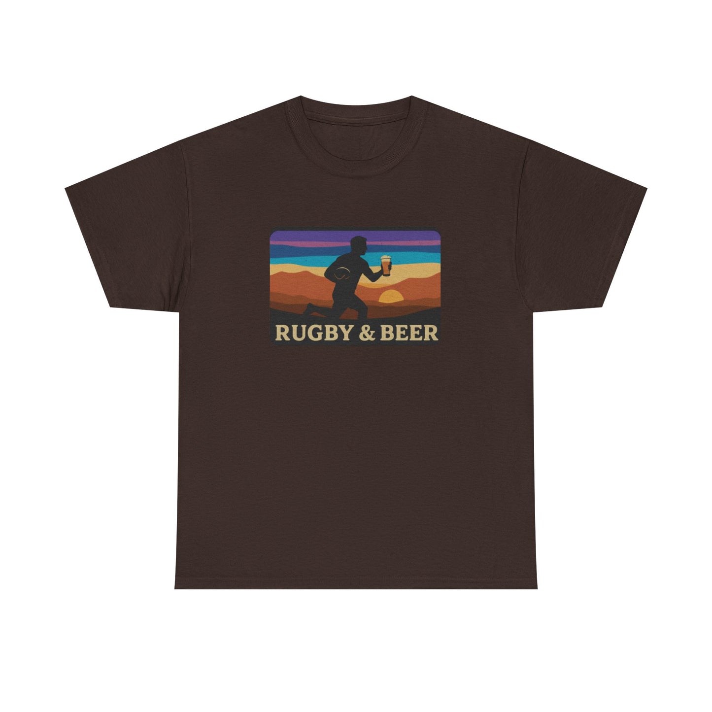 Rugby & Beer Funny T-Shirt | Mens Retro Match Day & Christmas Gift