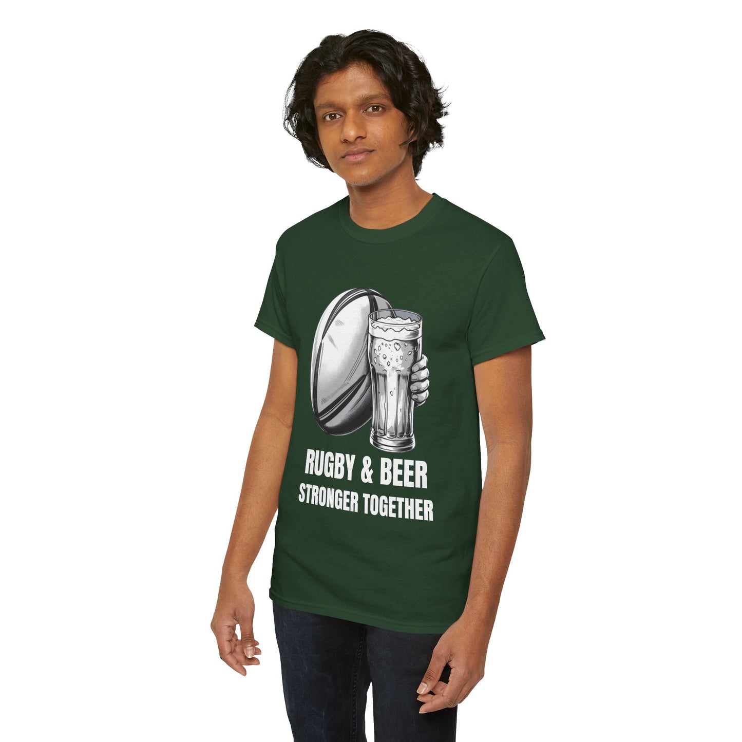 Rugby & Beer ¨Stronger together¨ T-Shirt - South African Rugby Fan Matchday Gift