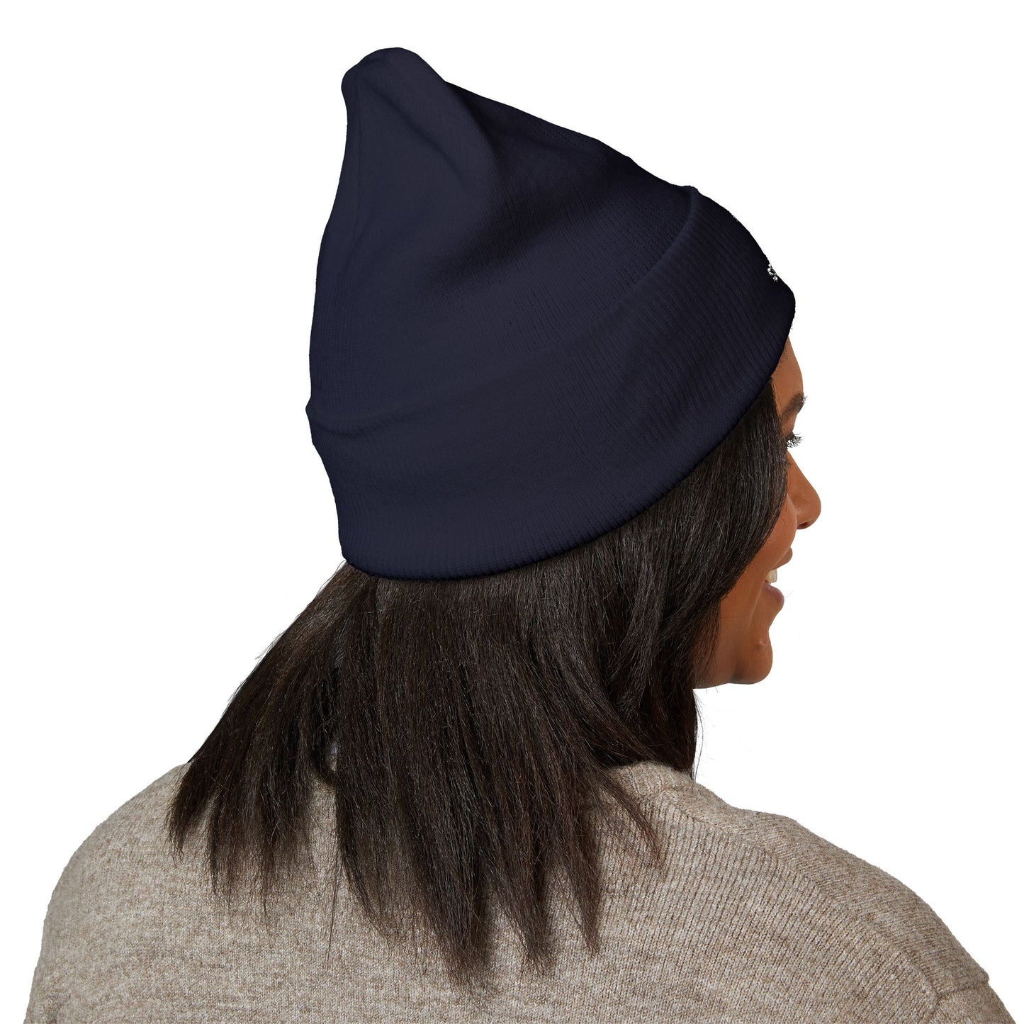 Scrum & Stout Navy Beanie | Irish Rugby Fan Knit Hat | Rugby & Beer Cuffed Beanie