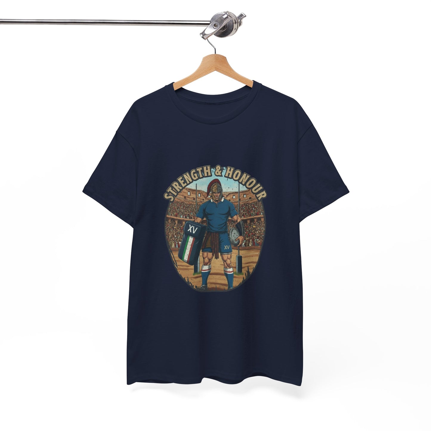 Italian Rugby "Strength & Honour" Gladiator T-Shirt – Arena Battle XV