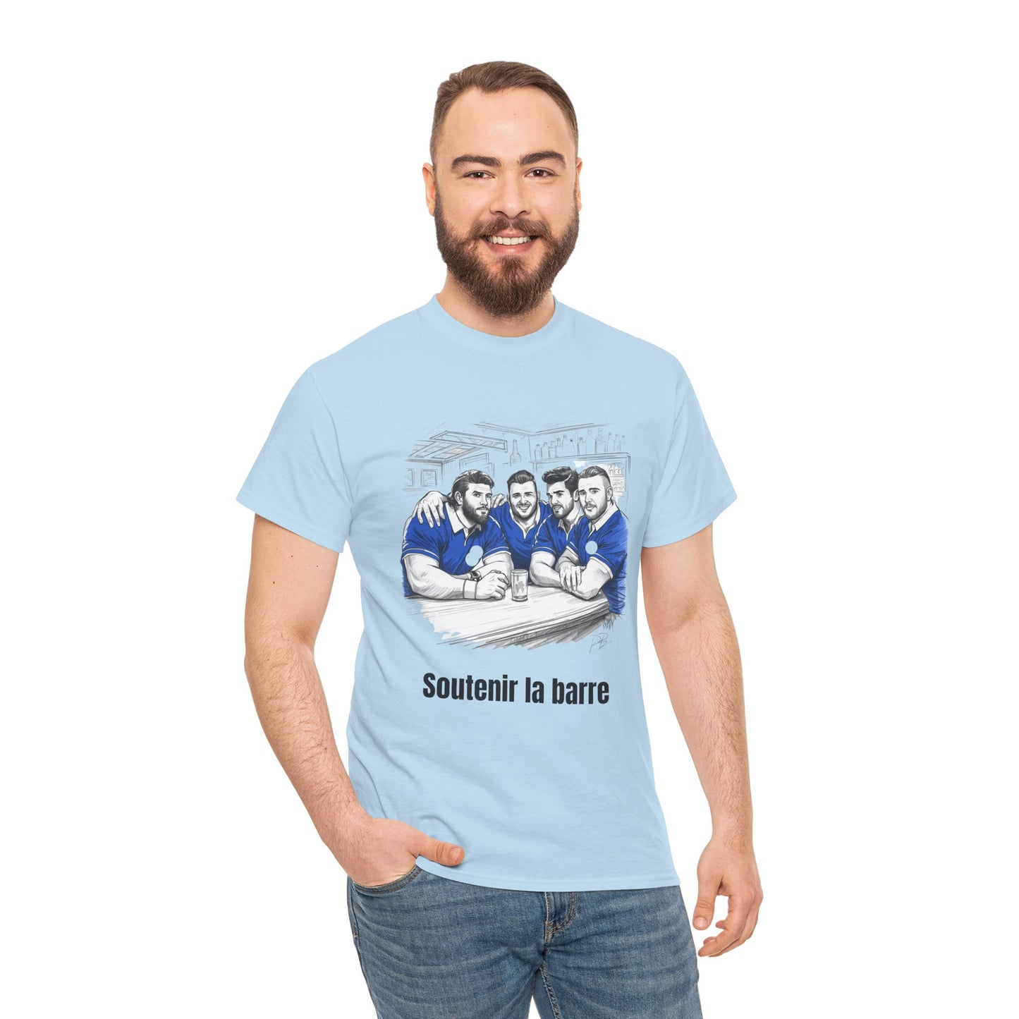 Propping up the Bar – Funny French Rugby T-Shirt for Fans and Gifts