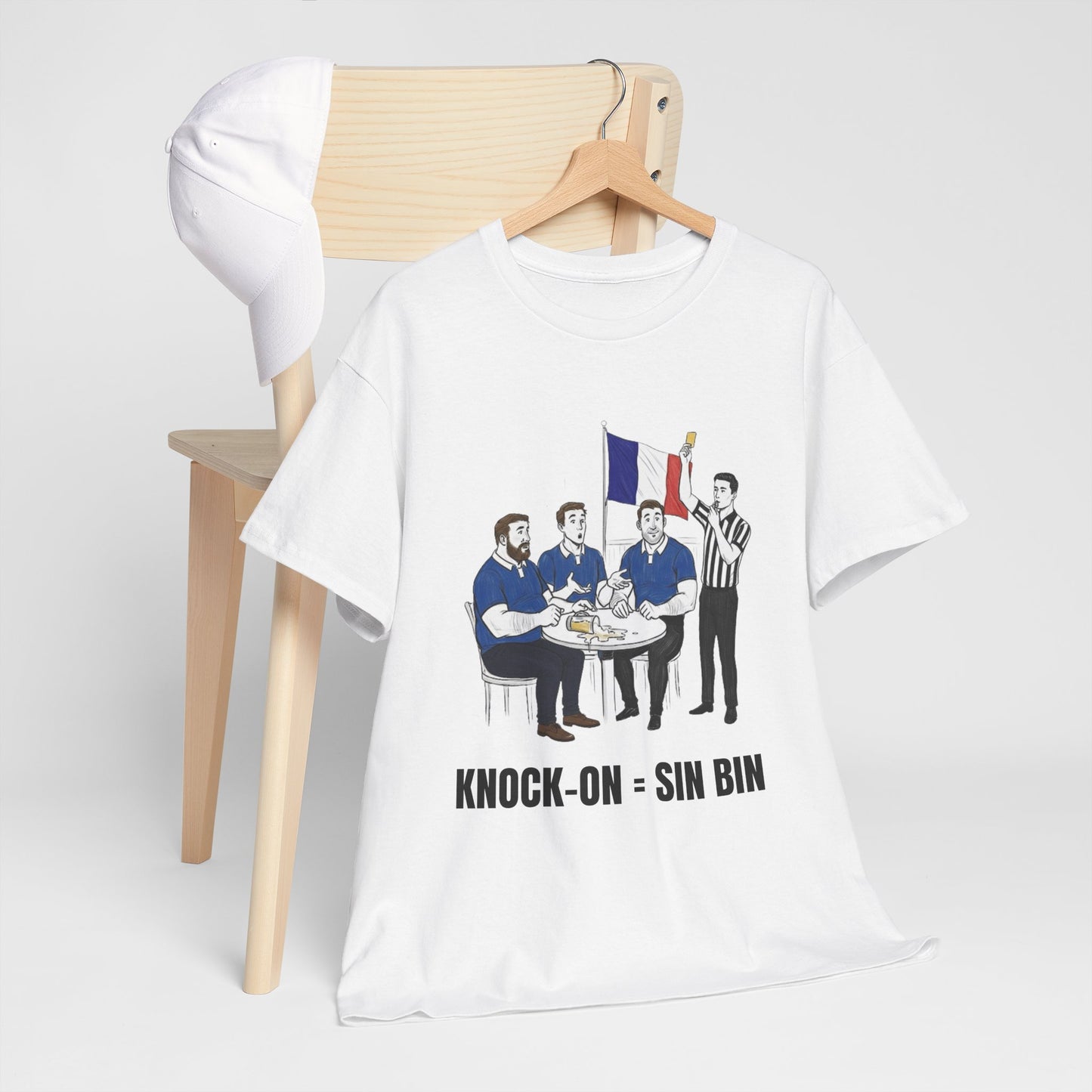 French Rugby & Beer T-Shirt – Yellow Card Pint Spill | Funny Rugby Fans Tee