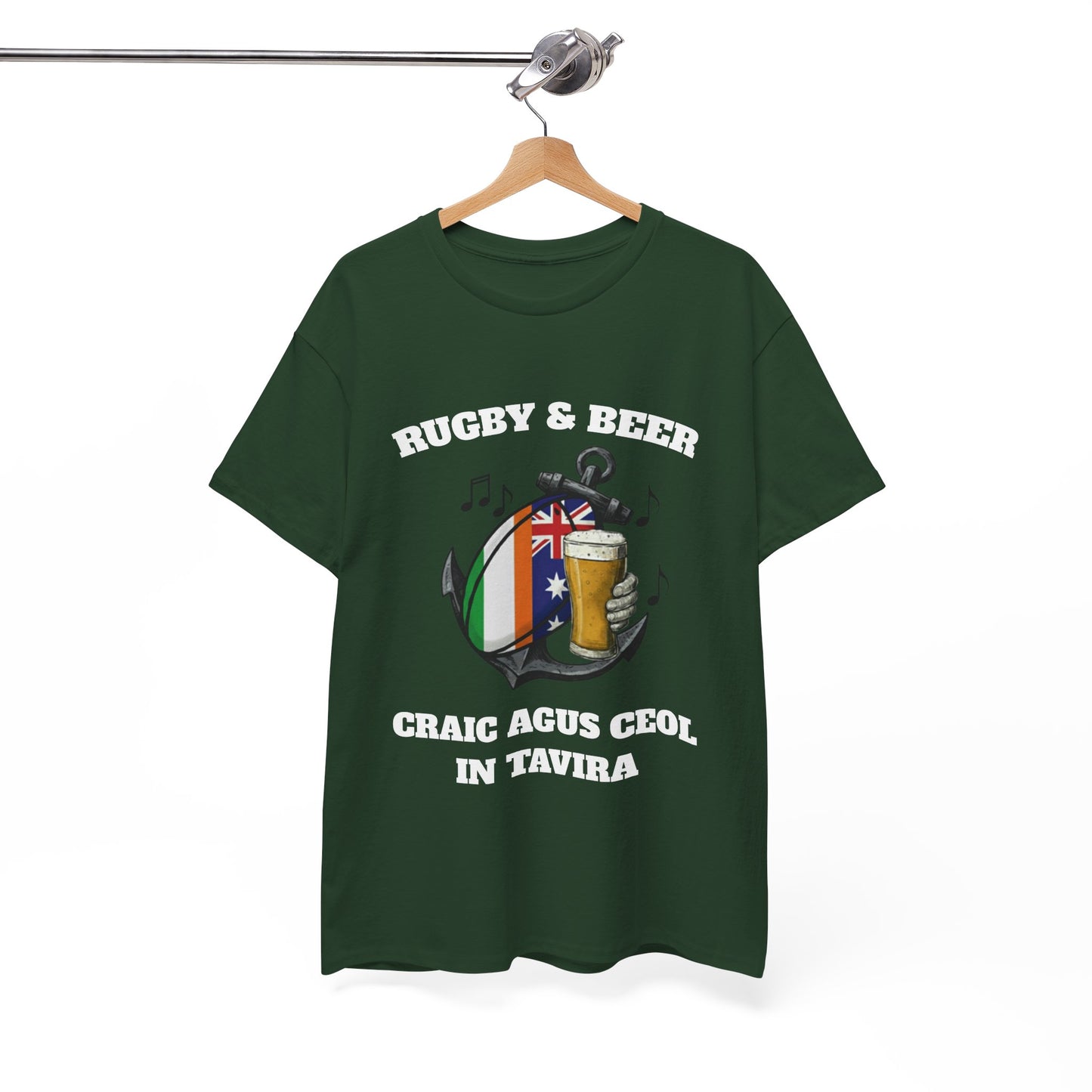Personalized Rugby & Beer Tee - Your Flag, Your Fun! (Bulk Order Customization Available)