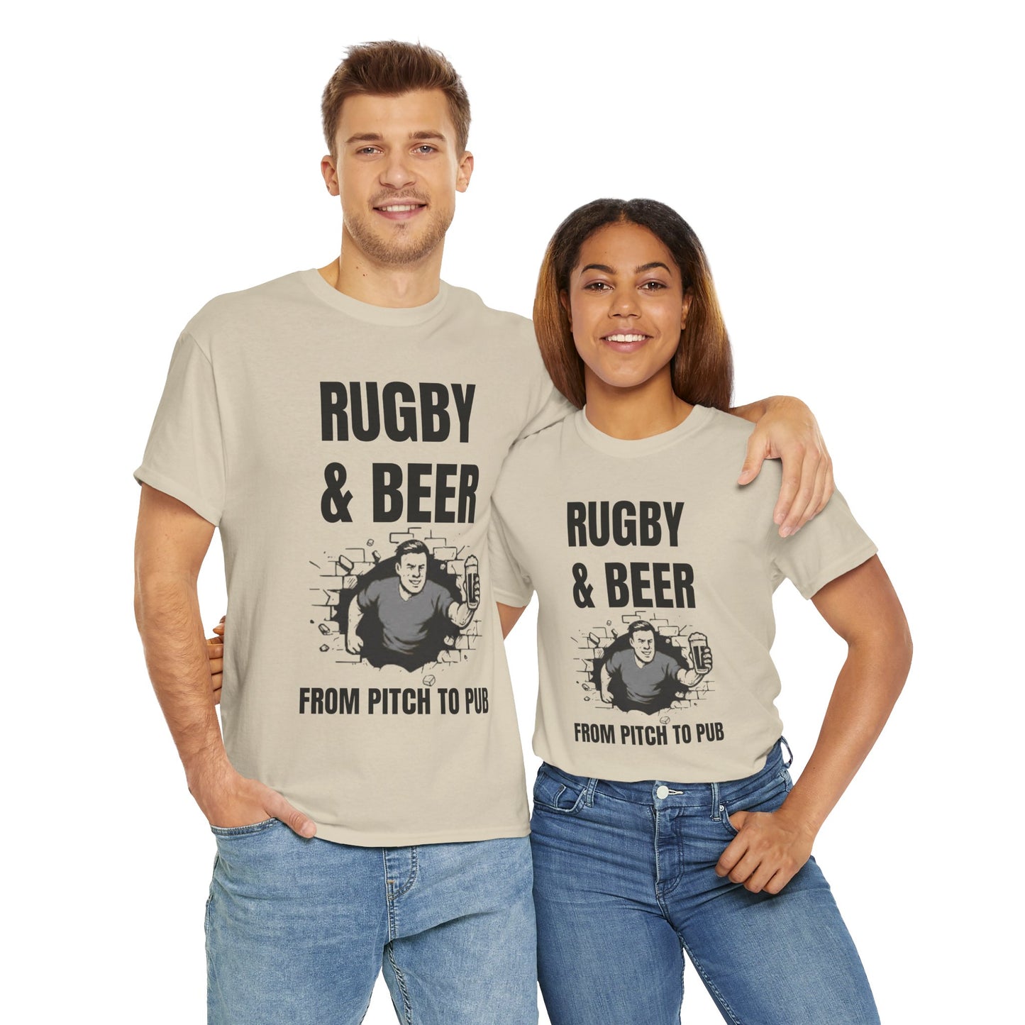 Rugby & Beer T-Shirt – From the Pitch to the Pub | English Rugby Fans Tee
