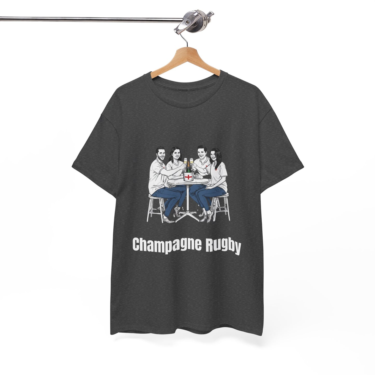 Champagne Rugby T-Shirt - Six Nations English Fan Gift