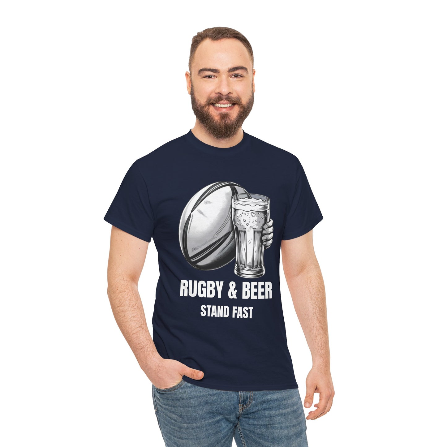 Rugby & Beer “Stand Fast” T-Shirt – Scotland Rugby Fan Matchday Gift