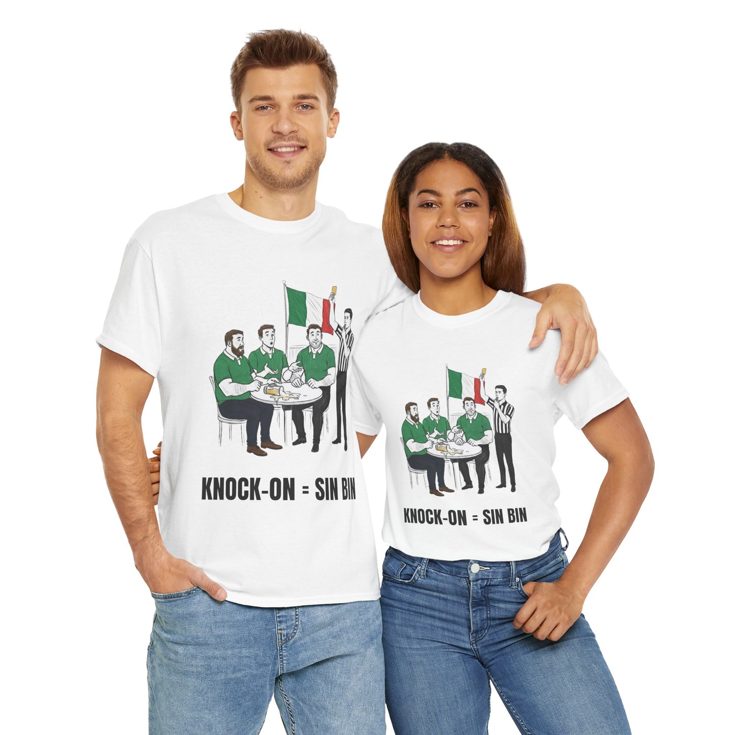 Irish Rugby & Beer T-Shirt – Yellow Card Pint Spill | Funny Rugby Fans Tee