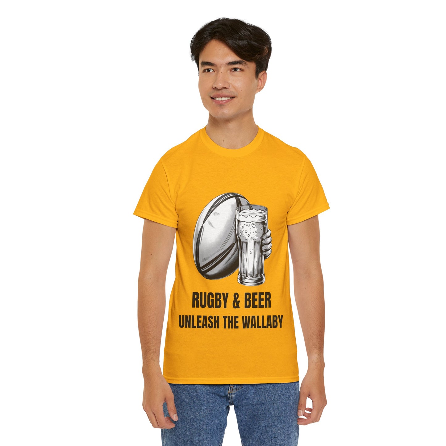 Rugby & Beer ¨Unleash the Wallaby¨ T-Shirt - Australian Rugby Fan Matchday Gift