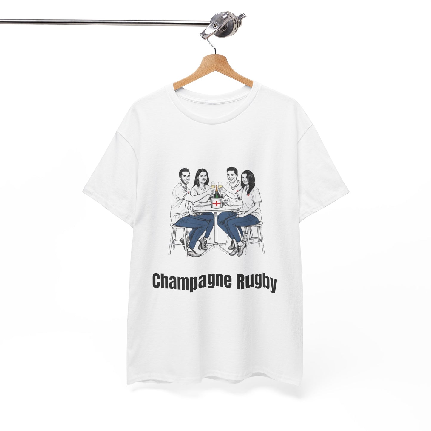 Champagne Rugby T-Shirt - Six Nations English Fan Gift