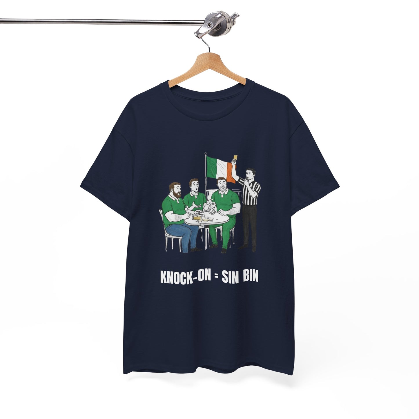 Irish Rugby & Beer T-Shirt – Yellow Card Pint Spill | Funny Rugby Fans Tee