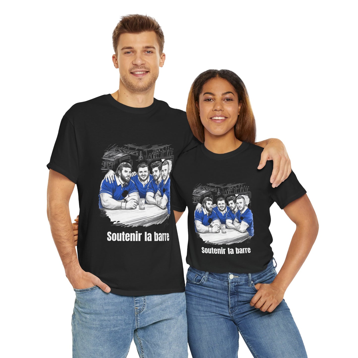 Propping up the Bar – Funny French Rugby T-Shirt for Fans and Gifts