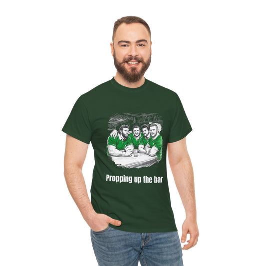 Propping Up The Bar – Funny Irish Rugby T-Shirt for Fans & Gifts