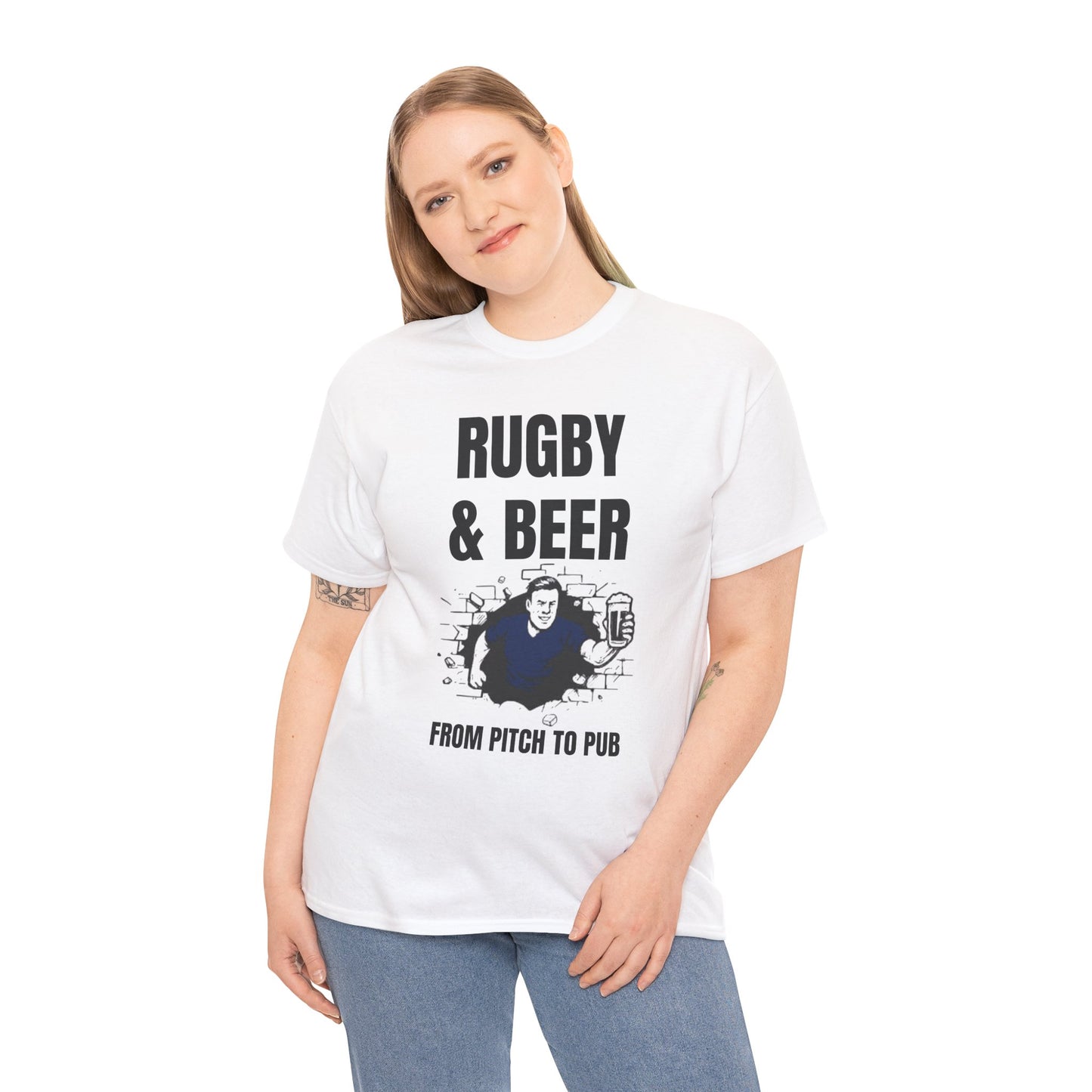Rugby & Beer T-Shirt – From the Pitch to the Pub | Scottish Rugby Fans Tee