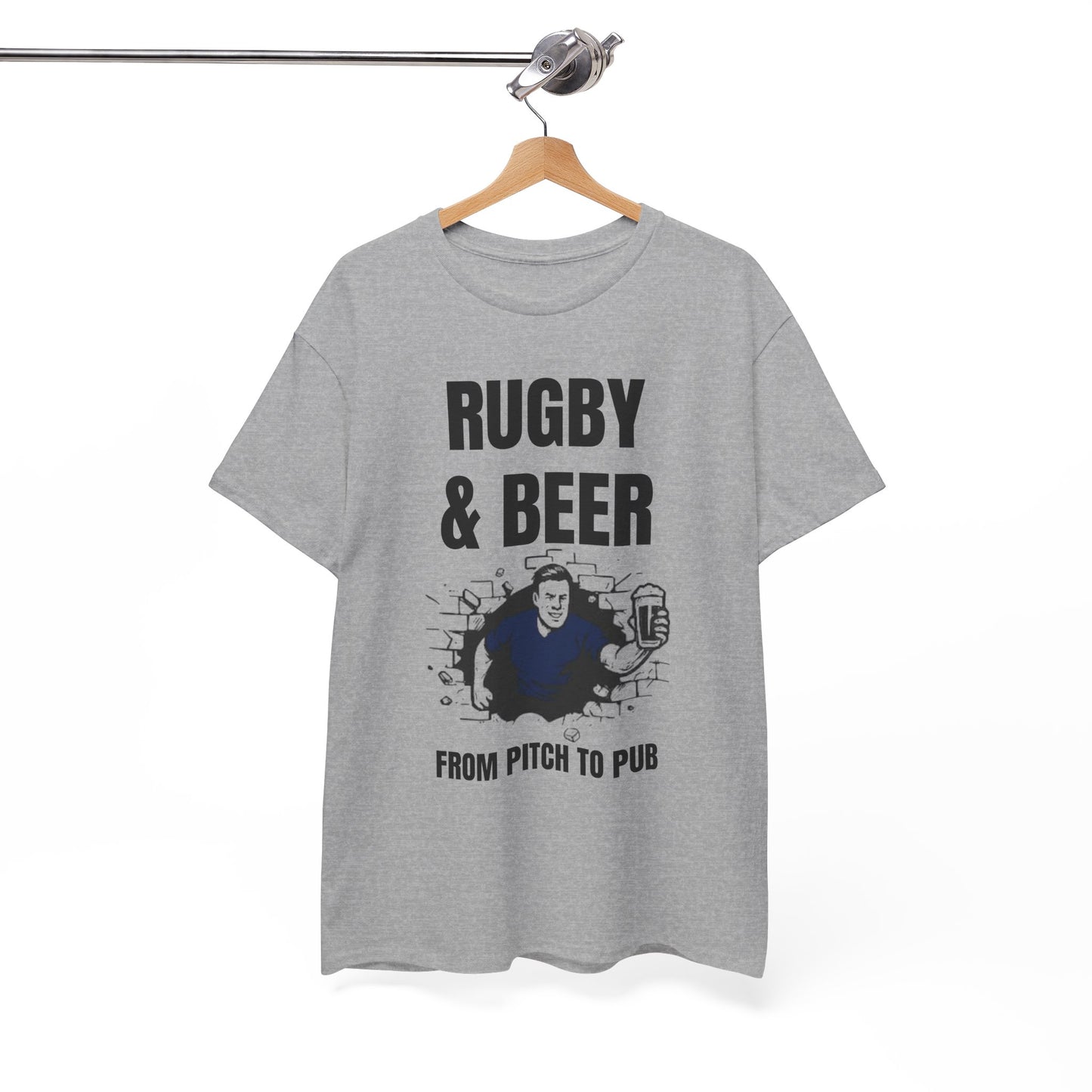 T-shirt Rugby et bière – Du terrain au pub | T-shirt des supporters de rugby écossais 