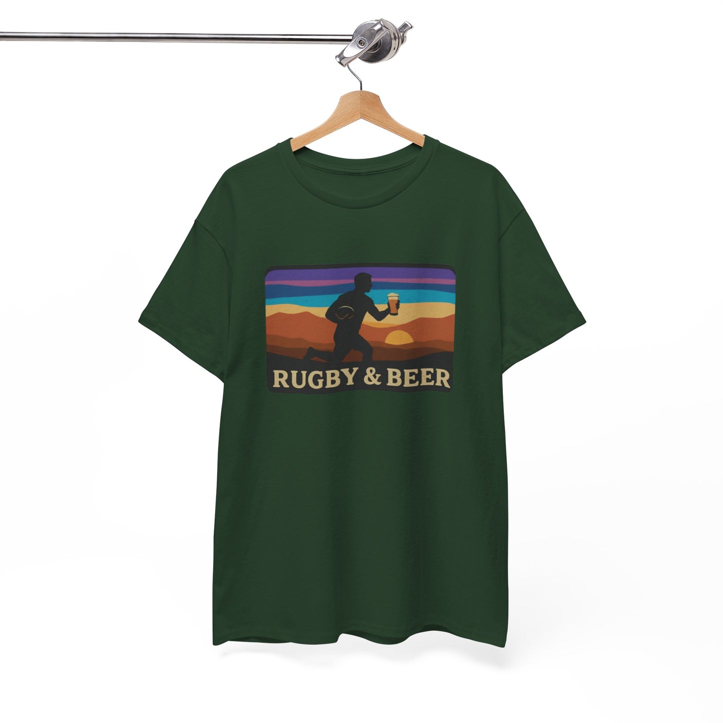 Rugby & Beer Funny T-Shirt | Mens Retro Match Day & Christmas Gift