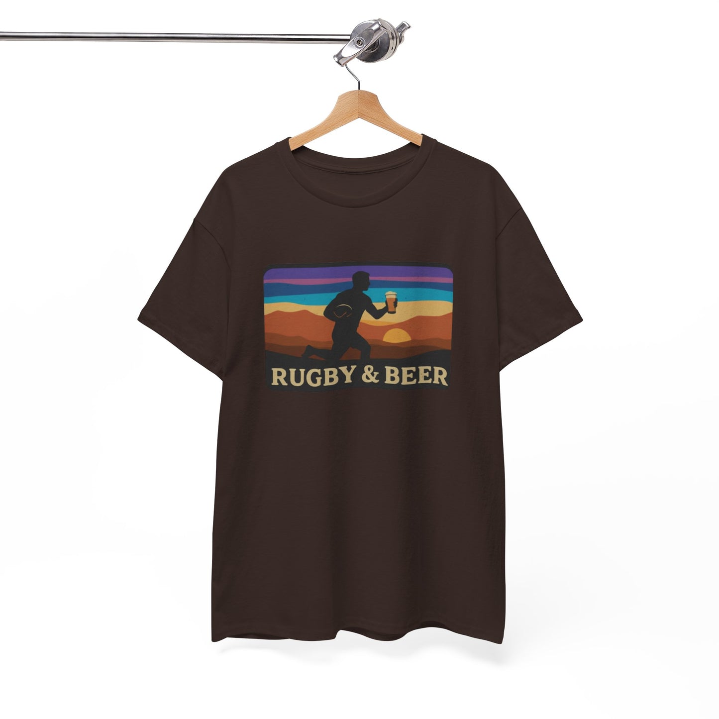 Rugby & Beer Funny T-Shirt | Mens Retro Match Day & Christmas Gift