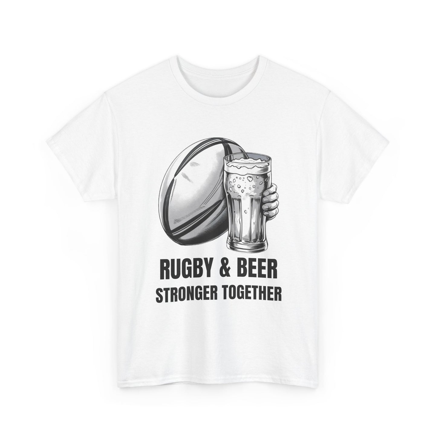 Rugby & Beer ¨Stronger together¨ T-Shirt - South African Rugby Fan Matchday Gift
