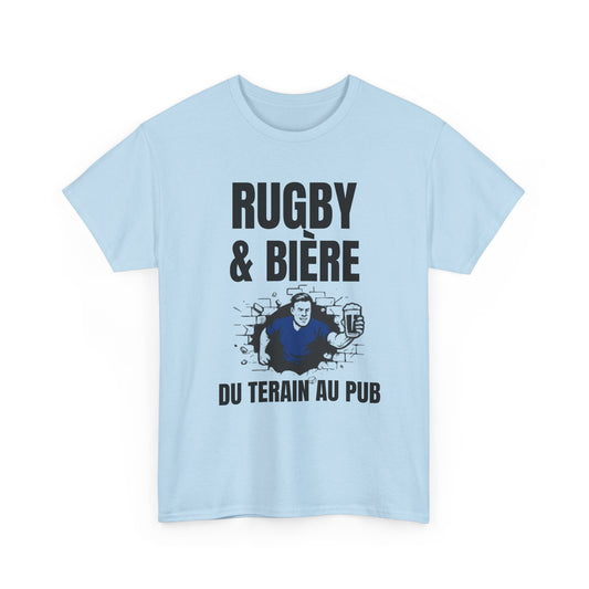 T-shirt Rugby et Bière – Du terrain au pub | T-shirt des supporters de rugby français