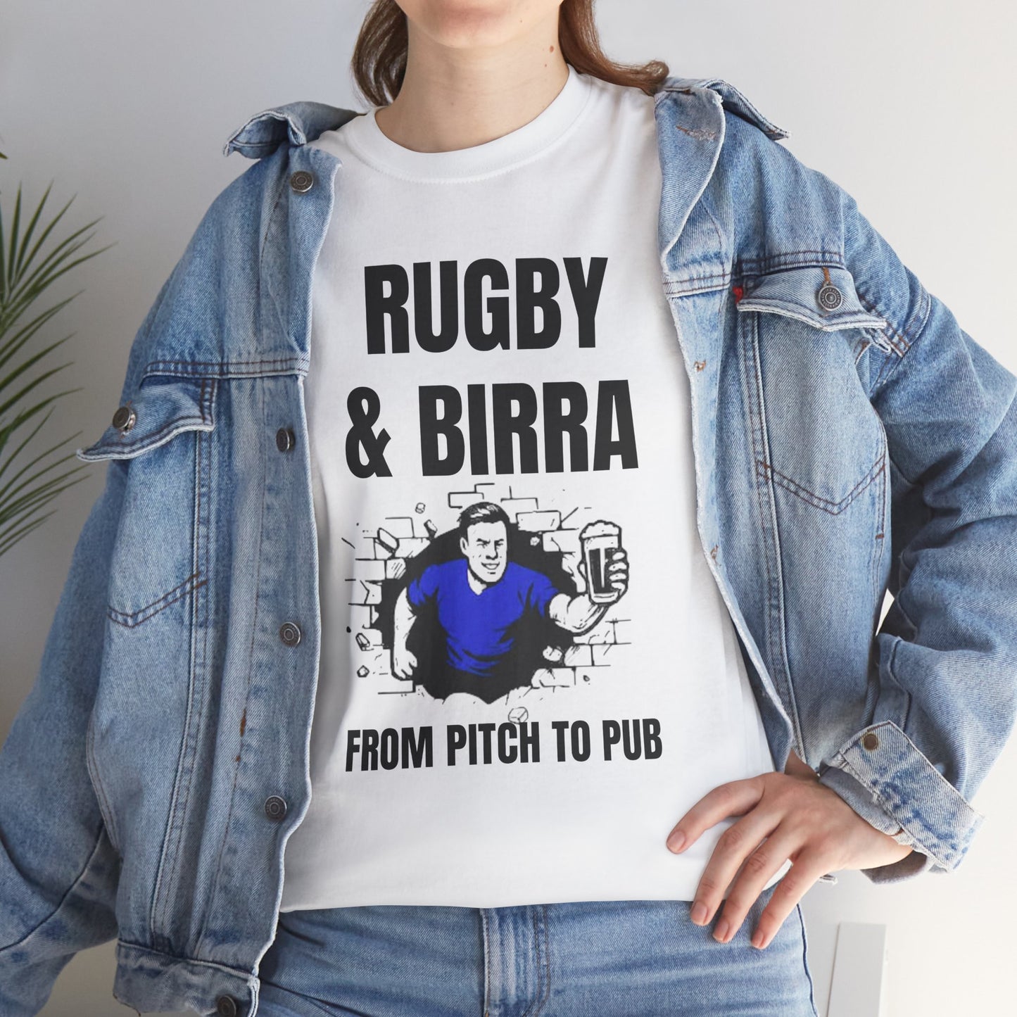 Rugby & Beer T-Shirt – From the Pitch to the Pub | Italian Rugby Fans Tee