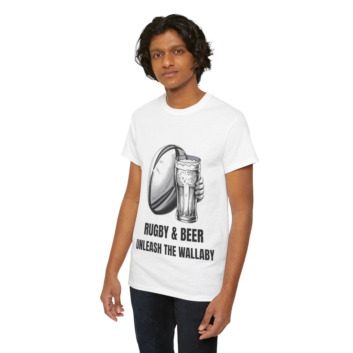 Rugby & Beer ¨Unleash the Wallaby¨ T-Shirt - Australian Rugby Fan Matchday Gift
