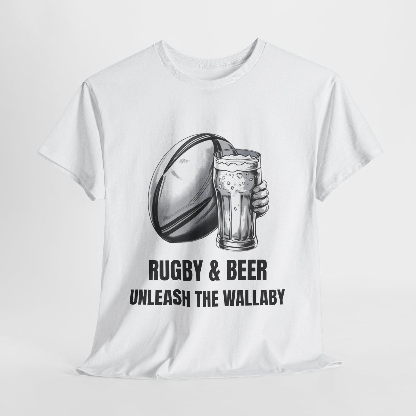 Rugby & Beer ¨Unleash the Wallaby¨ T-Shirt - Australian Rugby Fan Matchday Gift
