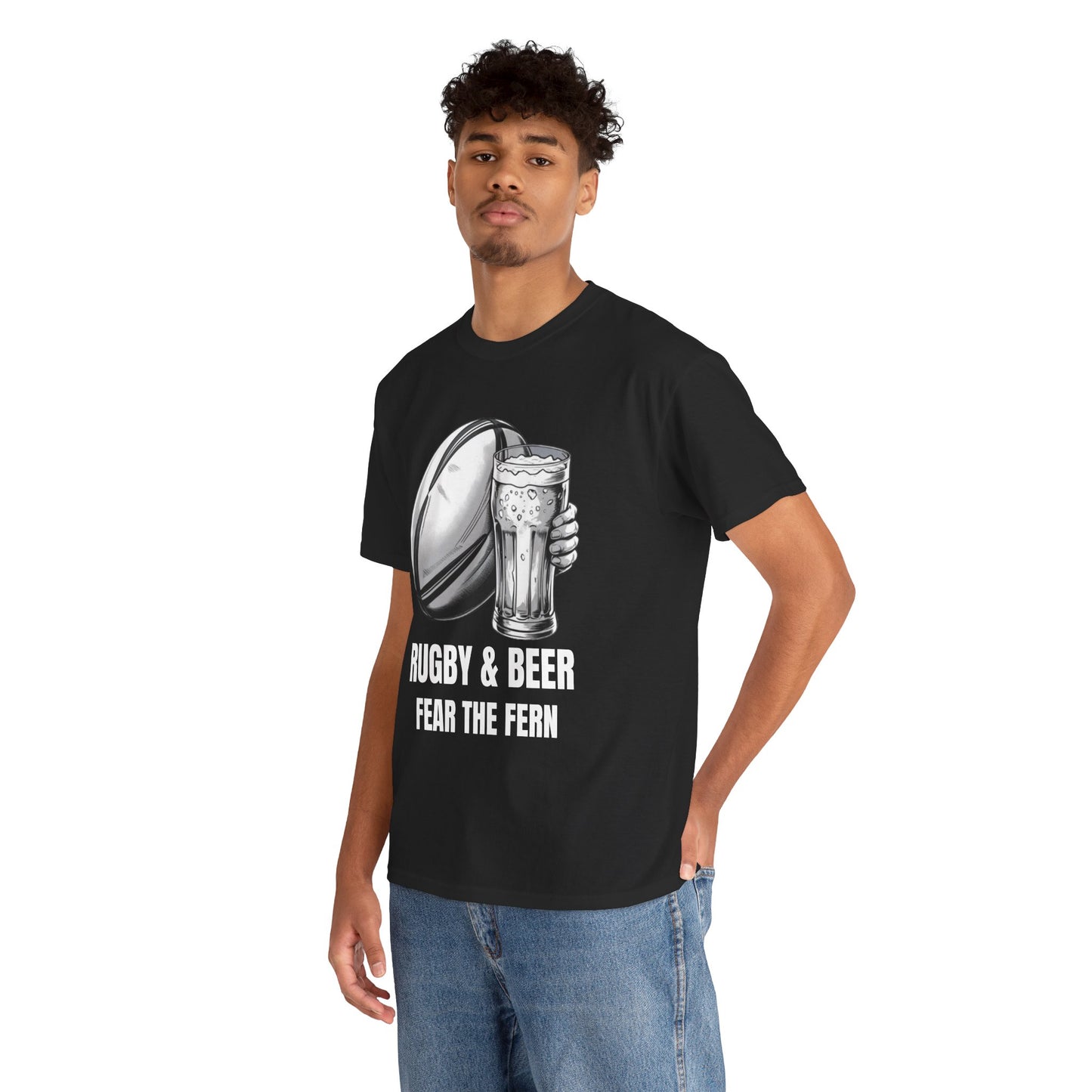 Rugby & Beer ¨Fear the Fern¨ T-Shirt - New Zealand Rugby Fan Matchday Gift