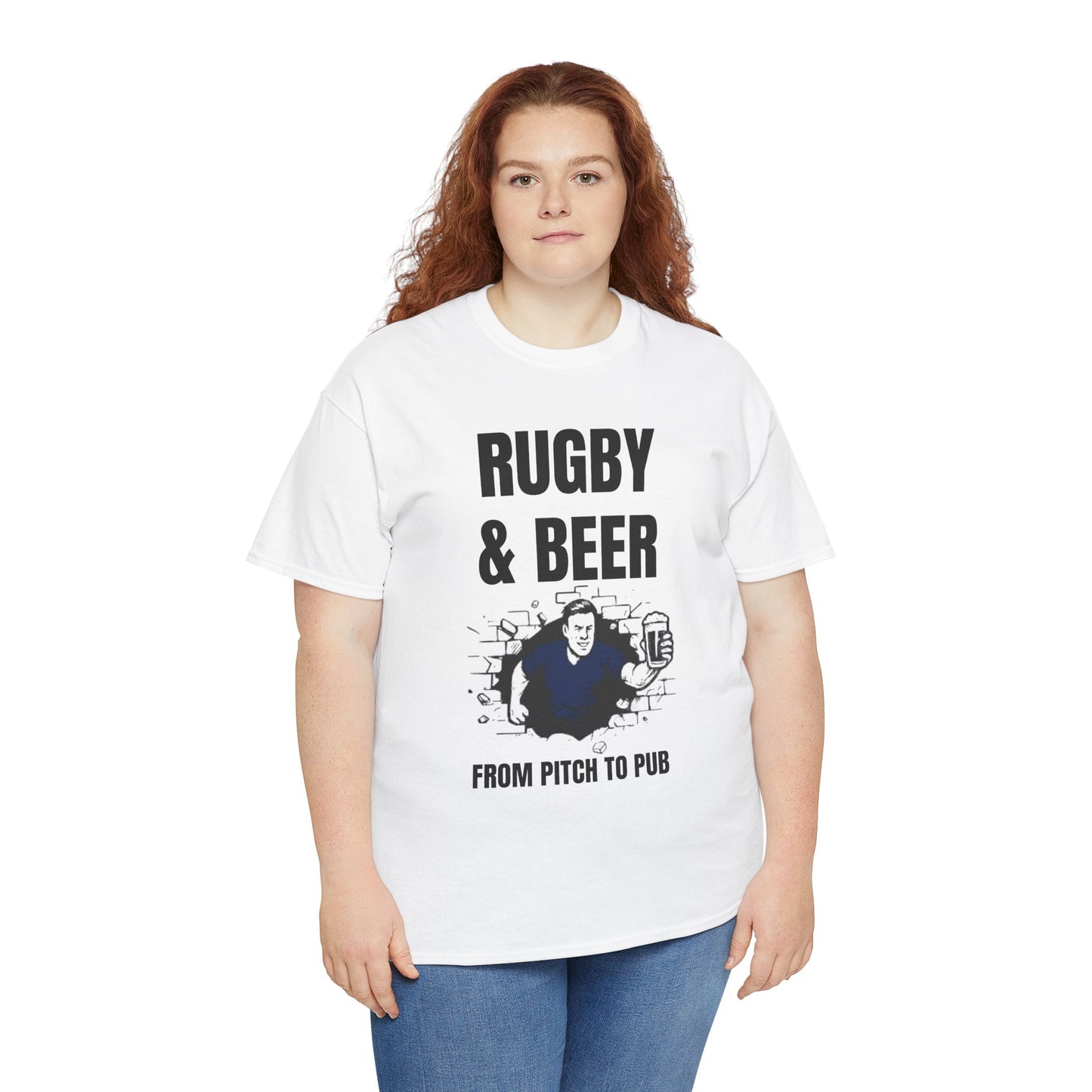 Rugby & Beer T-Shirt – From the Pitch to the Pub | Scottish Rugby Fans Tee