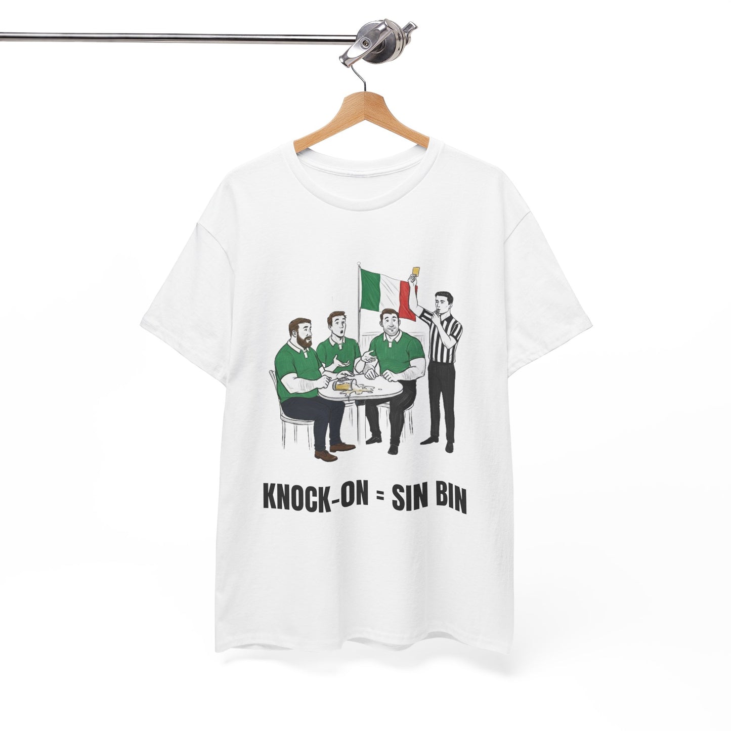 Irish Rugby & Beer T-Shirt – Yellow Card Pint Spill | Funny Rugby Fans Tee