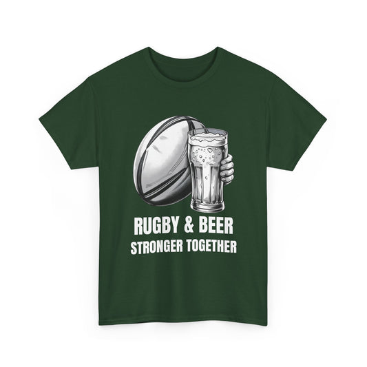 Rugby & Beer ¨Stronger together¨ T-Shirt - South African Rugby Fan Matchday Gift