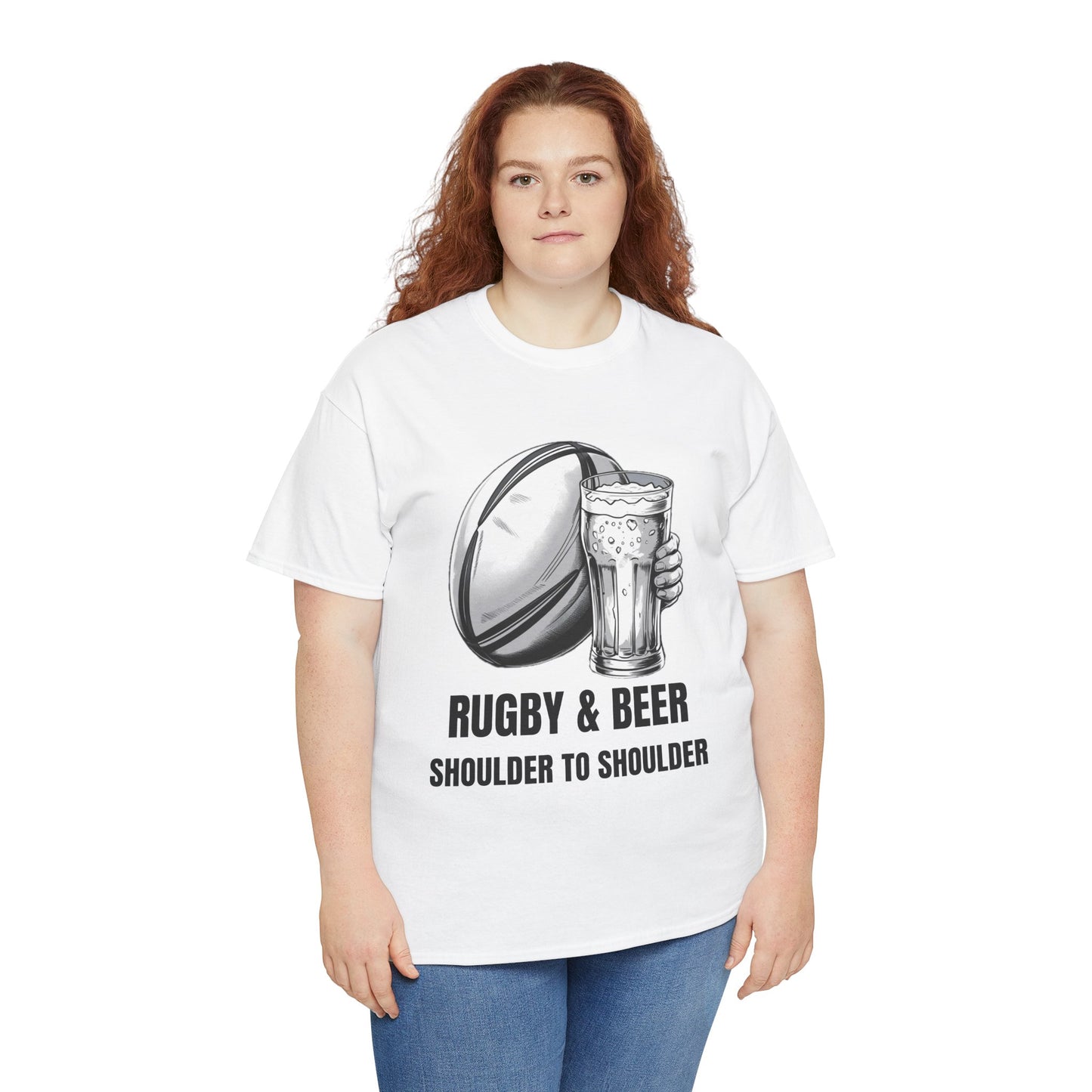 Rugby & Beer “Shoulder to Shoulder” T-Shirt – Irish Rugby Fan Matchday Gift
