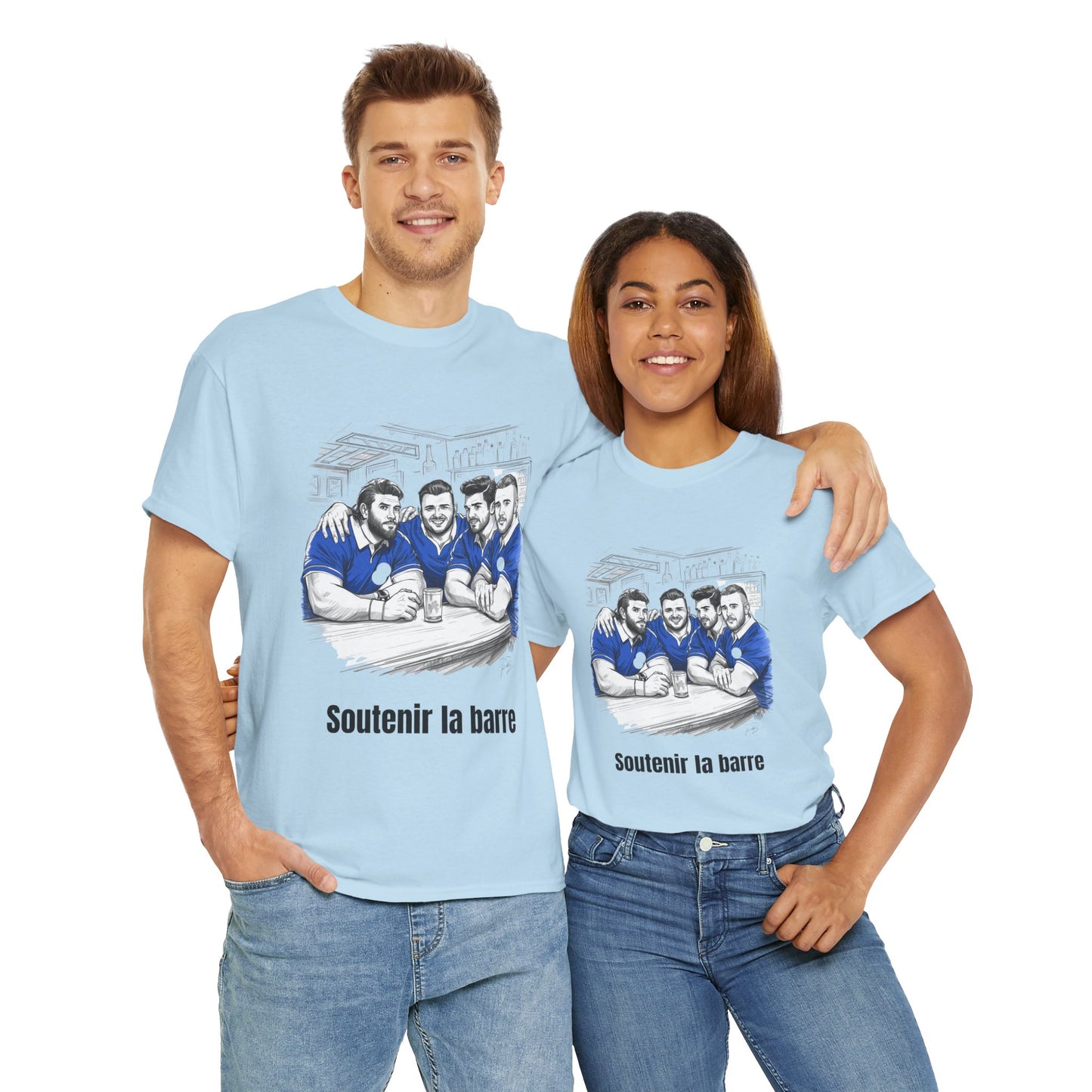 Propping up the Bar – Funny French Rugby T-Shirt for Fans and Gifts