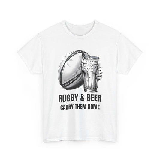 Rugby & Beer “Carry Them Home” T-Shirt – England Rugby Fan Matchday Gift