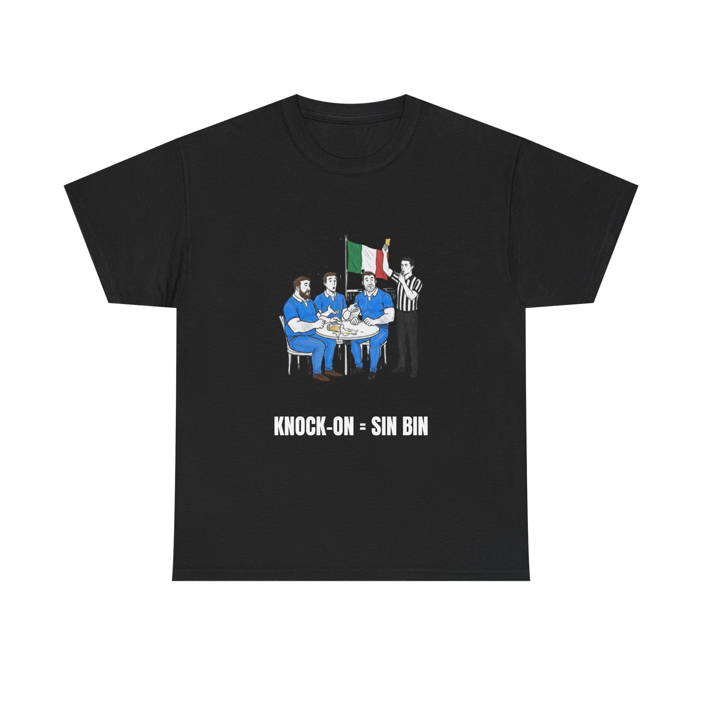 Italian Rugby & Beer T-Shirt – Yellow Card Pint Spill | Funny Rugby Fans Tee