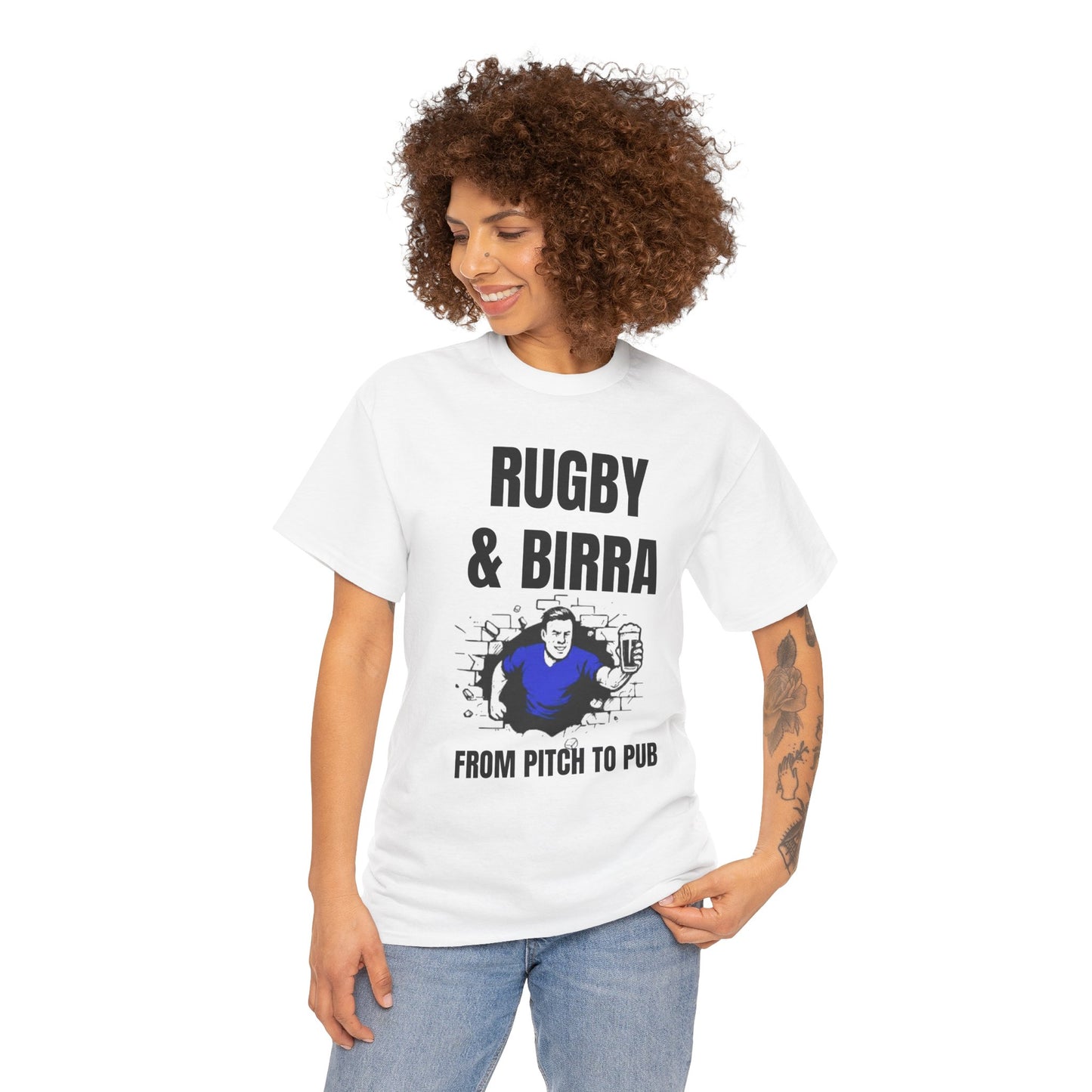 Rugby & Beer T-Shirt – From the Pitch to the Pub | Italian Rugby Fans Tee