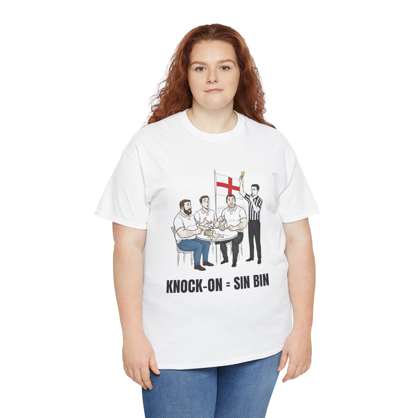 English Rugby & Beer T-Shirt – Yellow Card Pint Spill | Funny Rugby Fans Tee