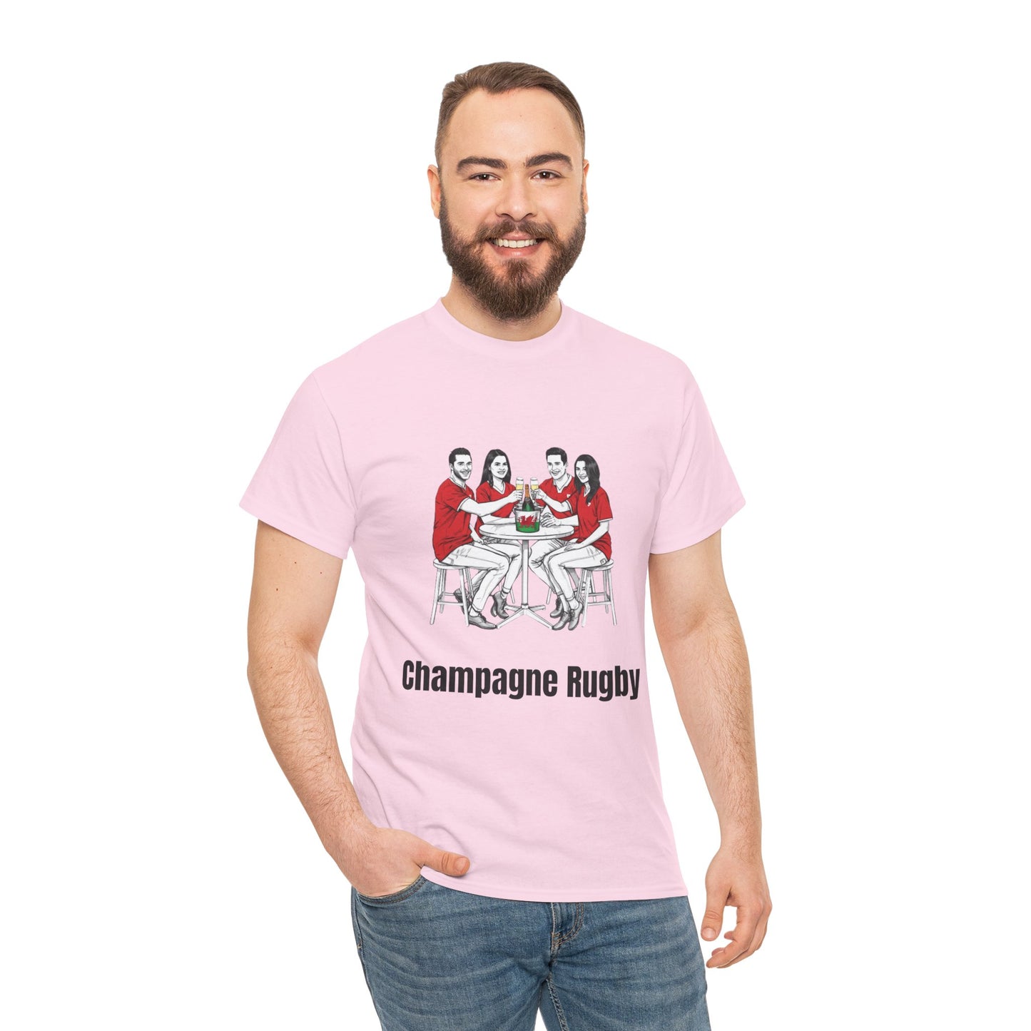 Champagne Rugby T-shirt - Six Nations Wales Fan Gift