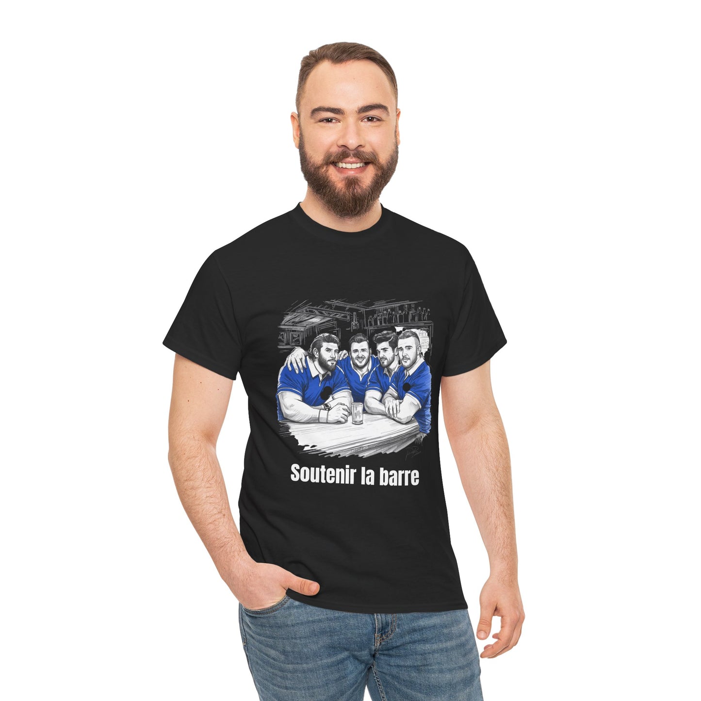 Propping up the Bar – Funny French Rugby T-Shirt for Fans and Gifts