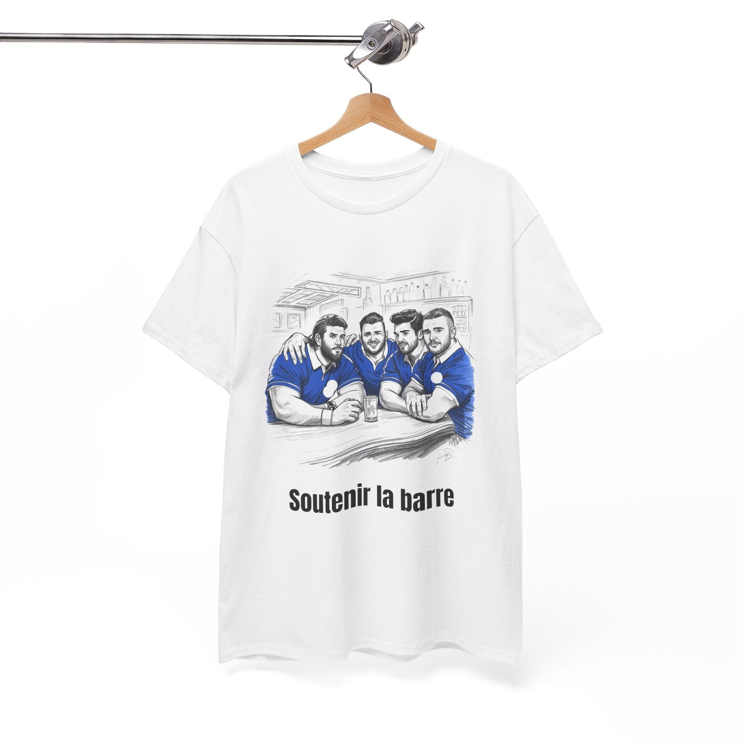Propping up the Bar – Funny French Rugby T-Shirt for Fans and Gifts