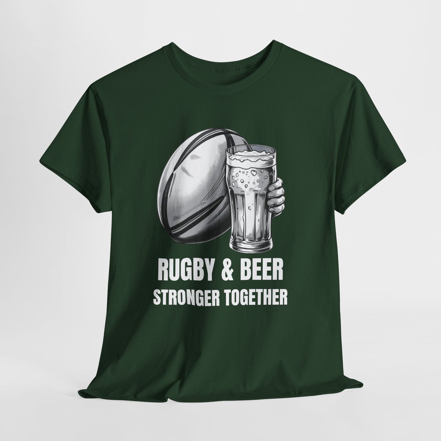 Rugby & Beer ¨Stronger together¨ T-Shirt - South African Rugby Fan Matchday Gift