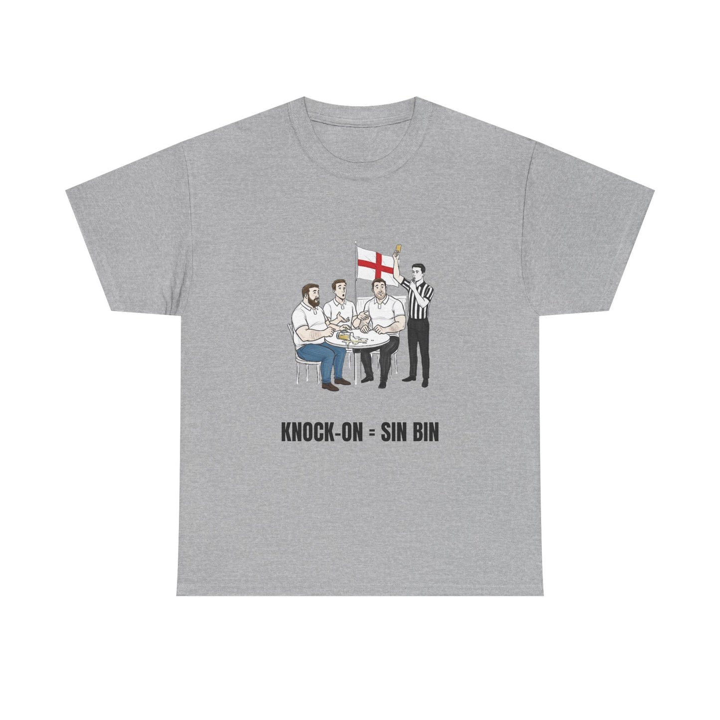 English Rugby & Beer T-Shirt – Yellow Card Pint Spill | Funny Rugby Fans Tee