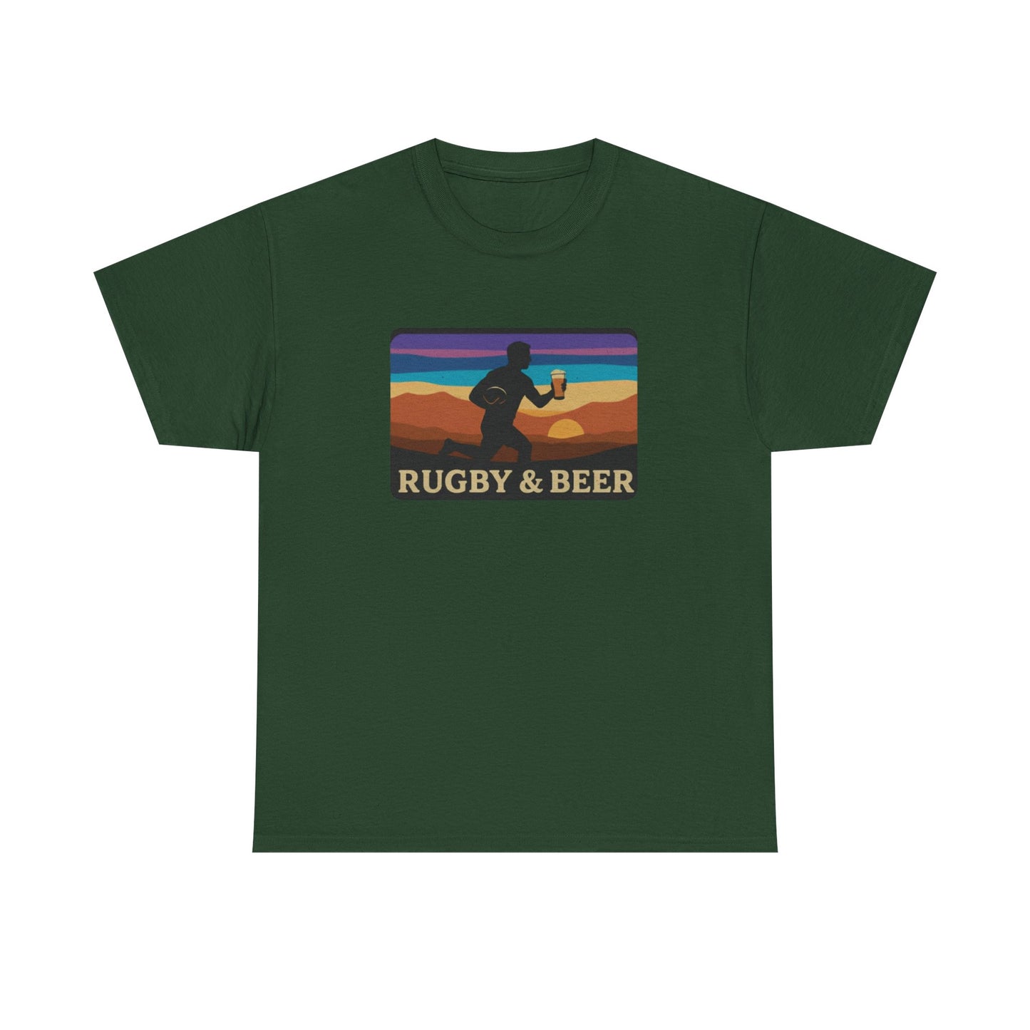 Rugby & Beer Funny T-Shirt | Mens Retro Match Day & Christmas Gift