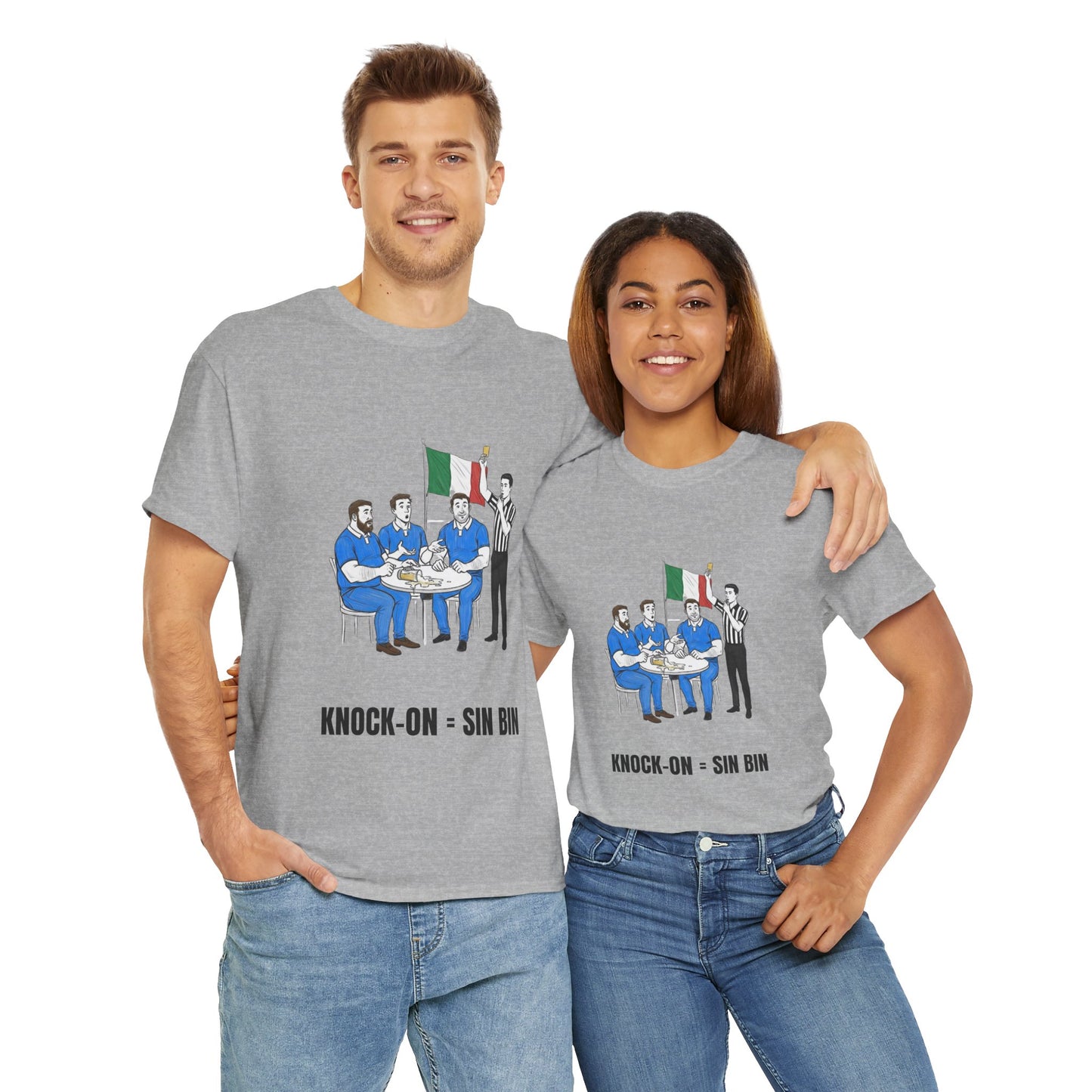 T-shirt rugby italien et bière – Carton jaune renversé | T-shirt humoristique pour supporters de rugby 