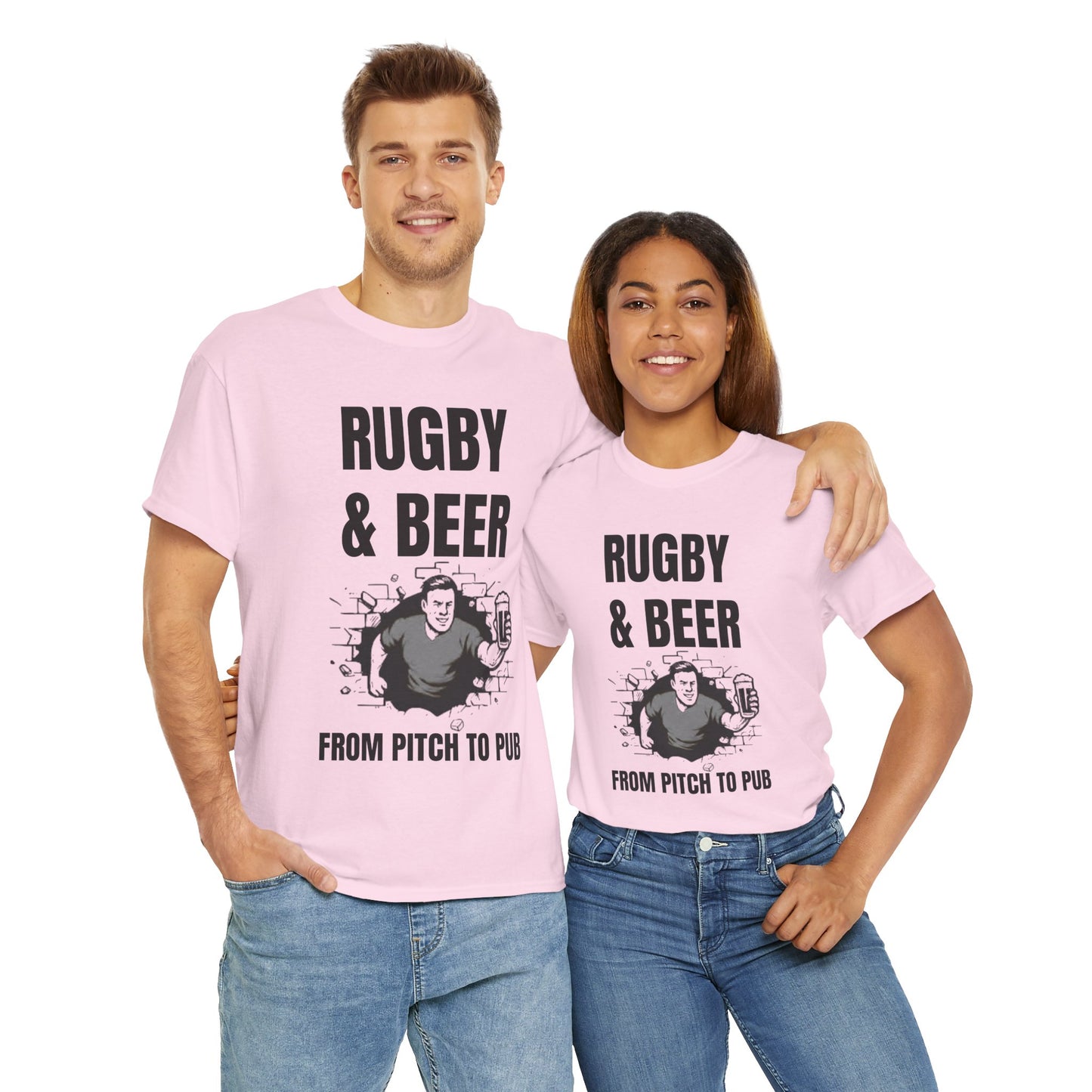 Rugby & Beer T-Shirt – From the Pitch to the Pub | English Rugby Fans Tee