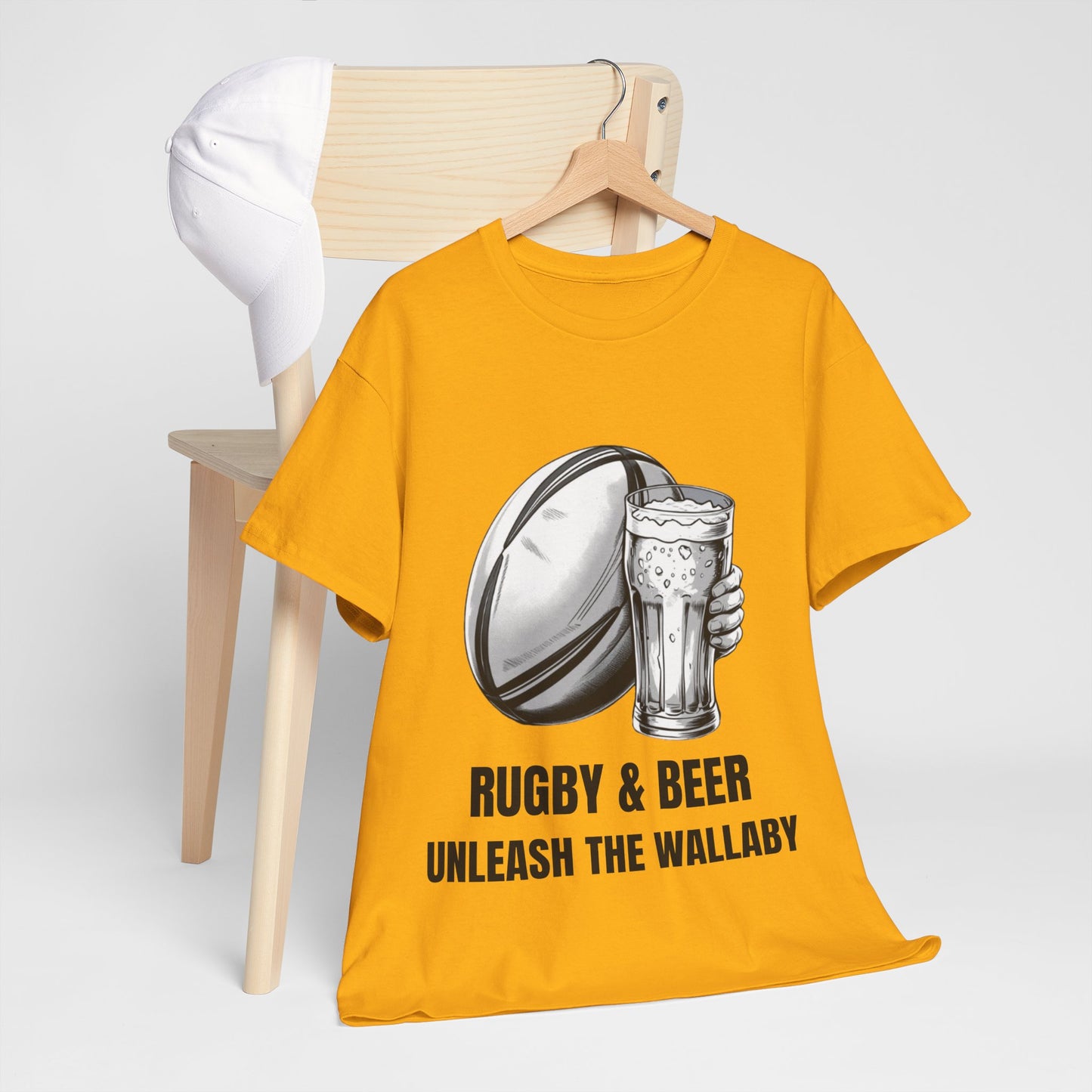 Rugby & Beer ¨Unleash the Wallaby¨ T-Shirt - Australian Rugby Fan Matchday Gift