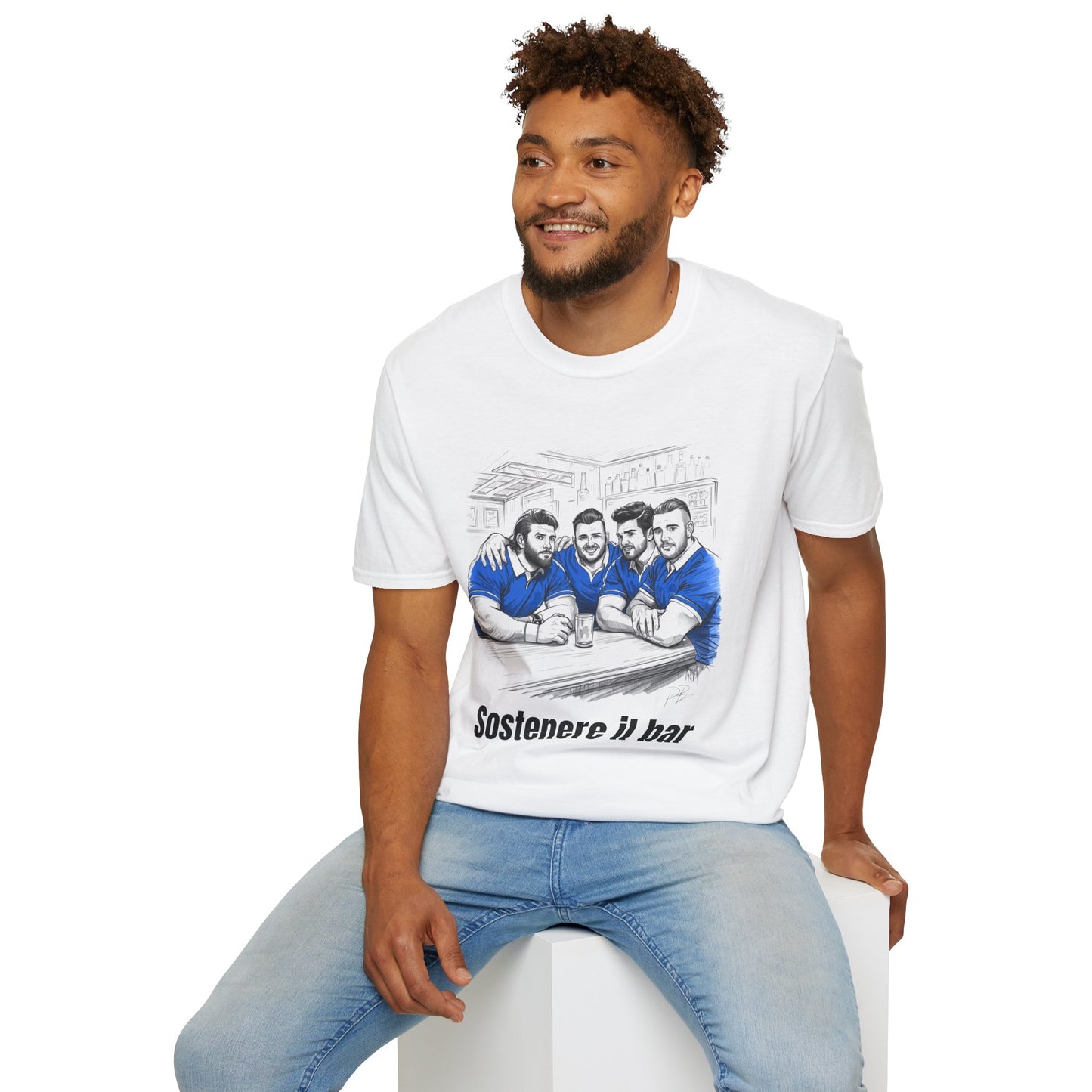 Propping Up The Bar – Funny Italian Rugby T-Shirt for Fans & Gifts