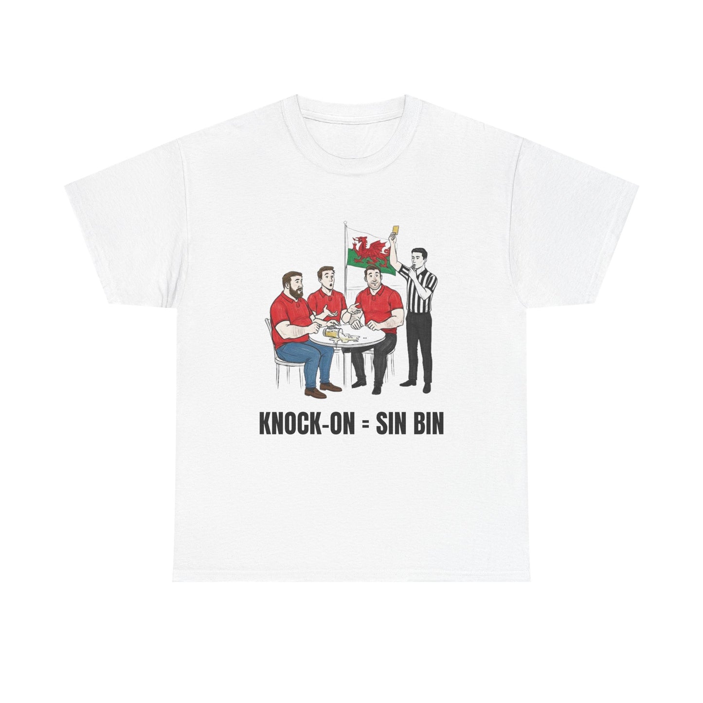 Welsh Rugby & Beer T-Shirt – Yellow Card Pint Spill | Funny Rugby Fans Tee