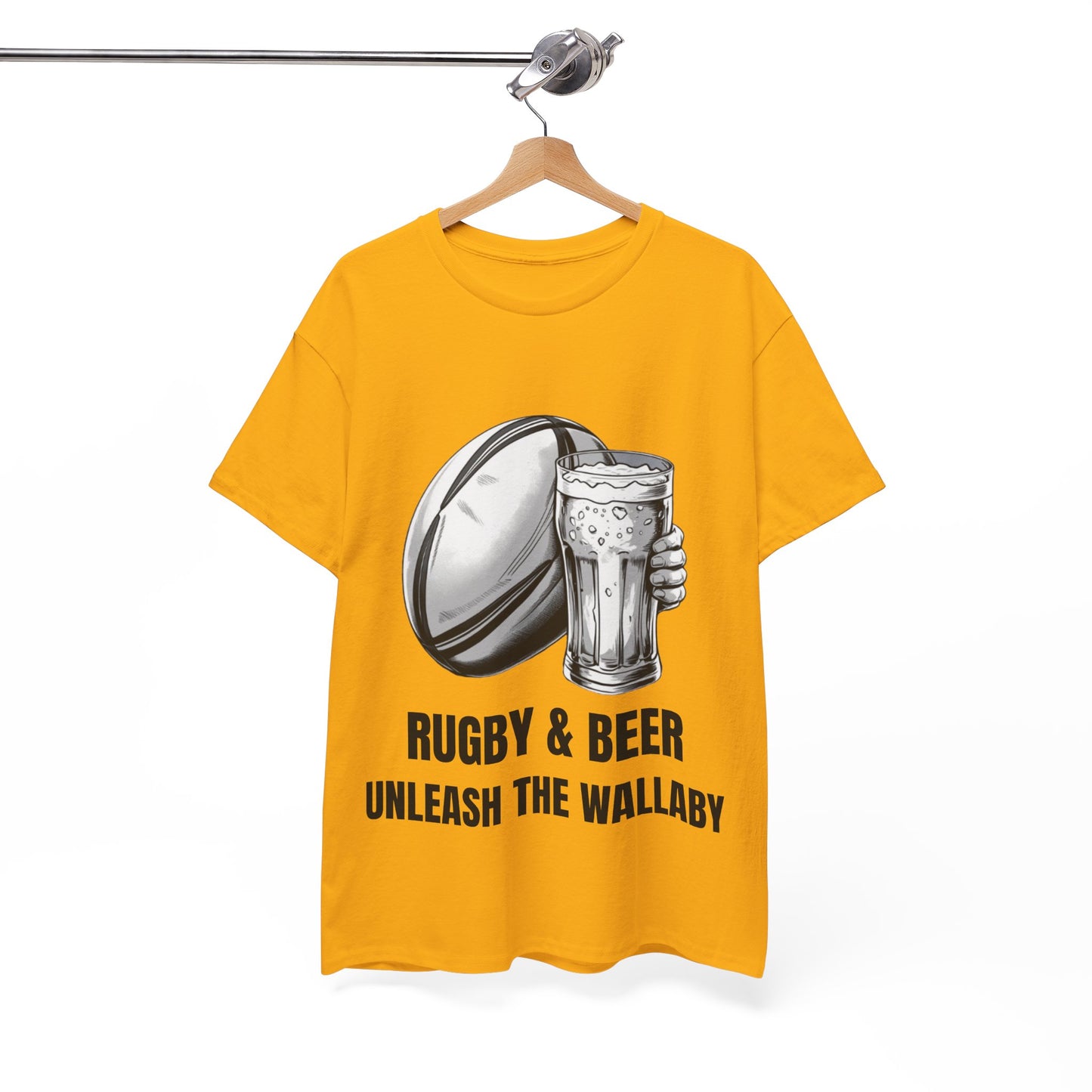 Rugby & Beer ¨Unleash the Wallaby¨ T-Shirt - Australian Rugby Fan Matchday Gift