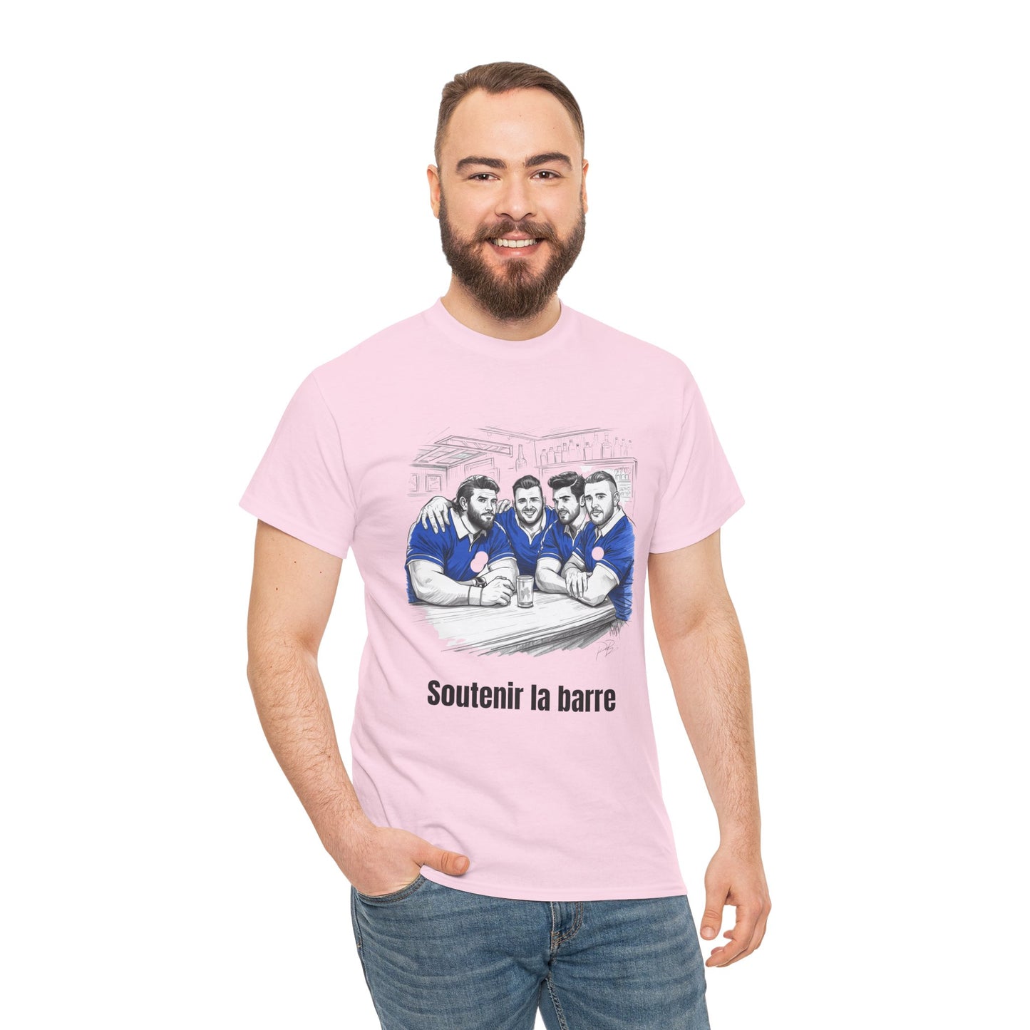 Propping up the Bar – Funny French Rugby T-Shirt for Fans and Gifts